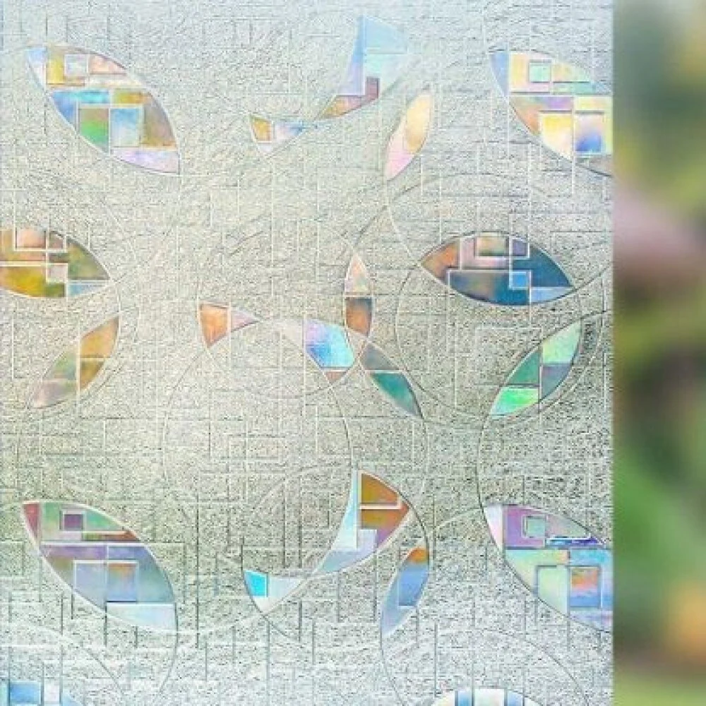 DCP Electrostatic Geometric circle Window Film,78.7*17.7in