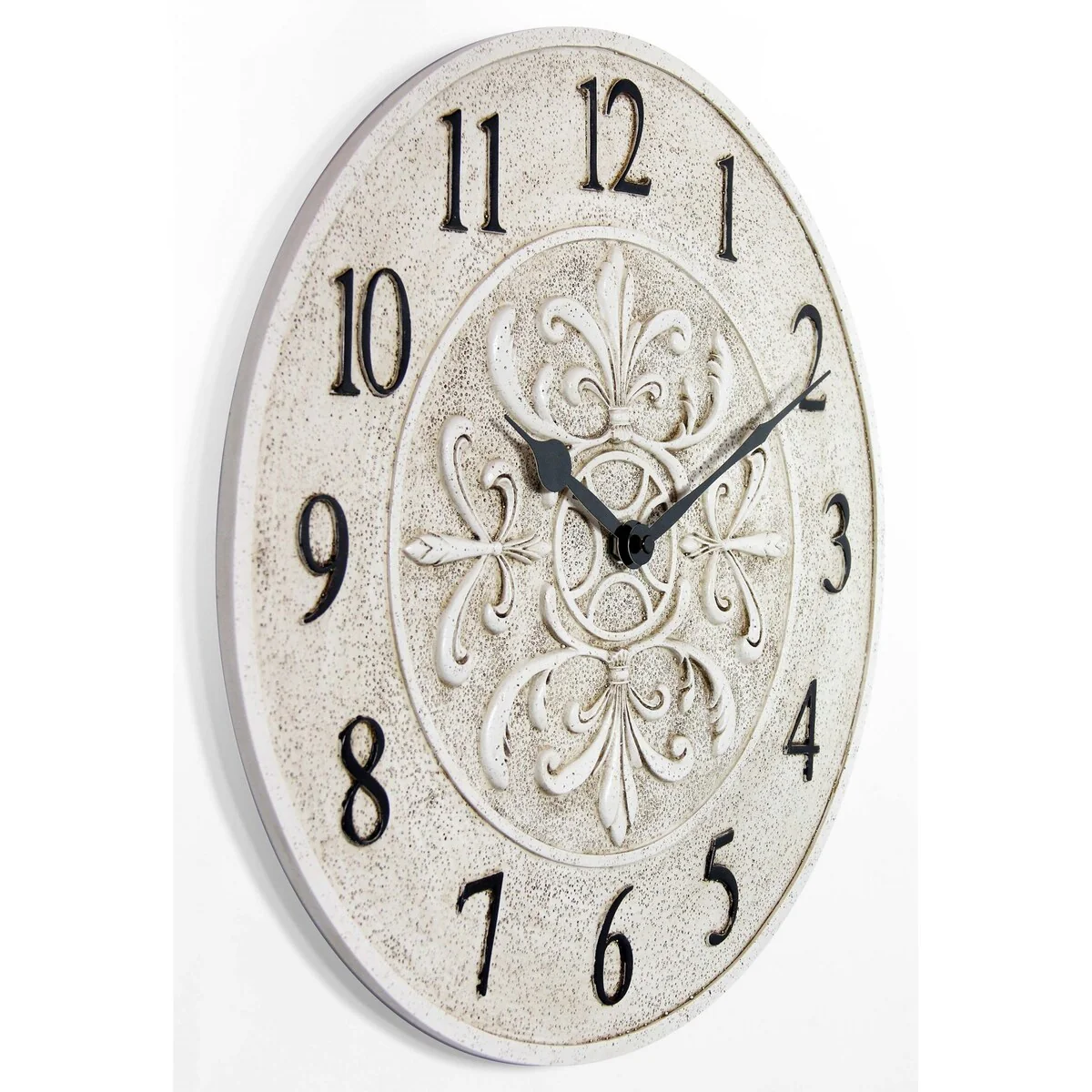 Blanc Fleur Wall Clock - 15 x 1.38 x 15 - 15 x 1.38 x 15