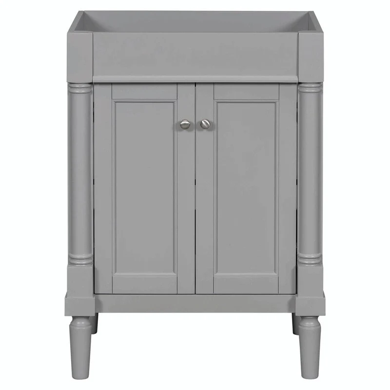 24'' Bathroom Vanity with Top Sink: Modern 2-Tier Storage Cabinet, Single Sink, Large Shelves