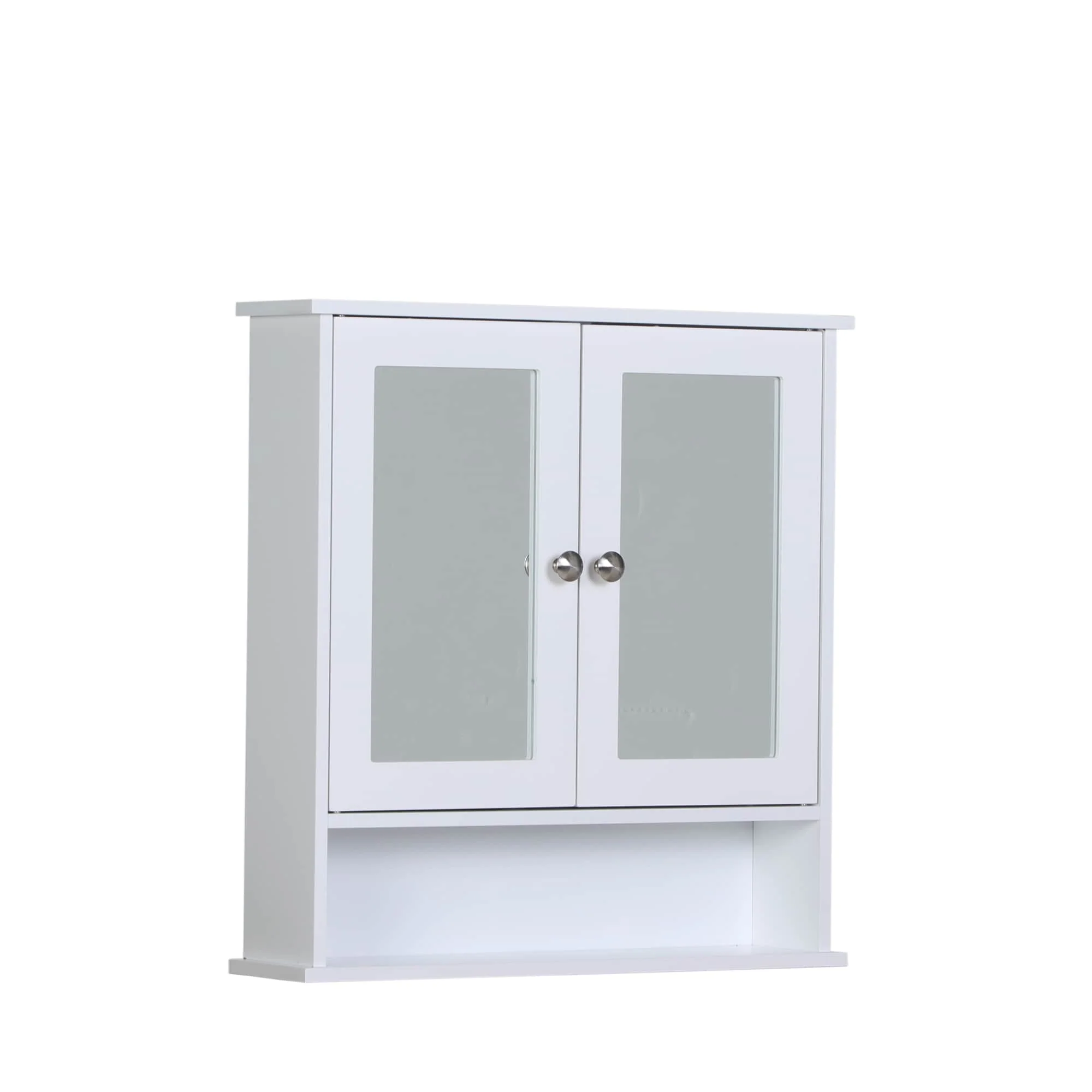 2-Door Medicine Cabinet Bathroom Wall Cabinet with Double Mirror Doors