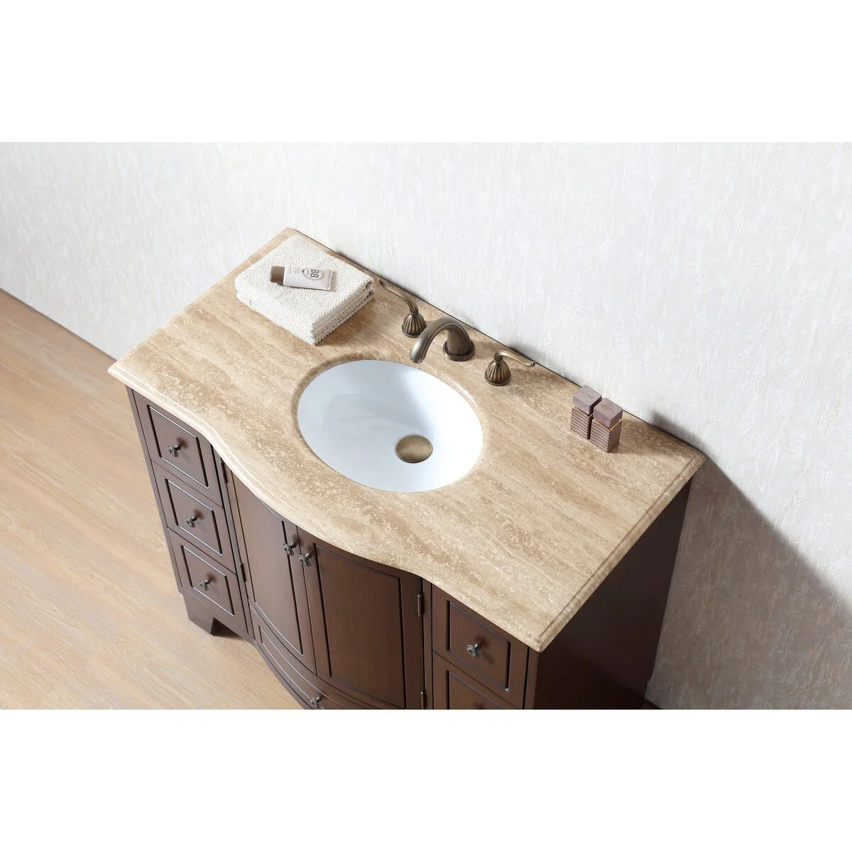 Stufurhome Alandra 40 Inches Dark Cherry Single Sink Bathroom Vanity - 40