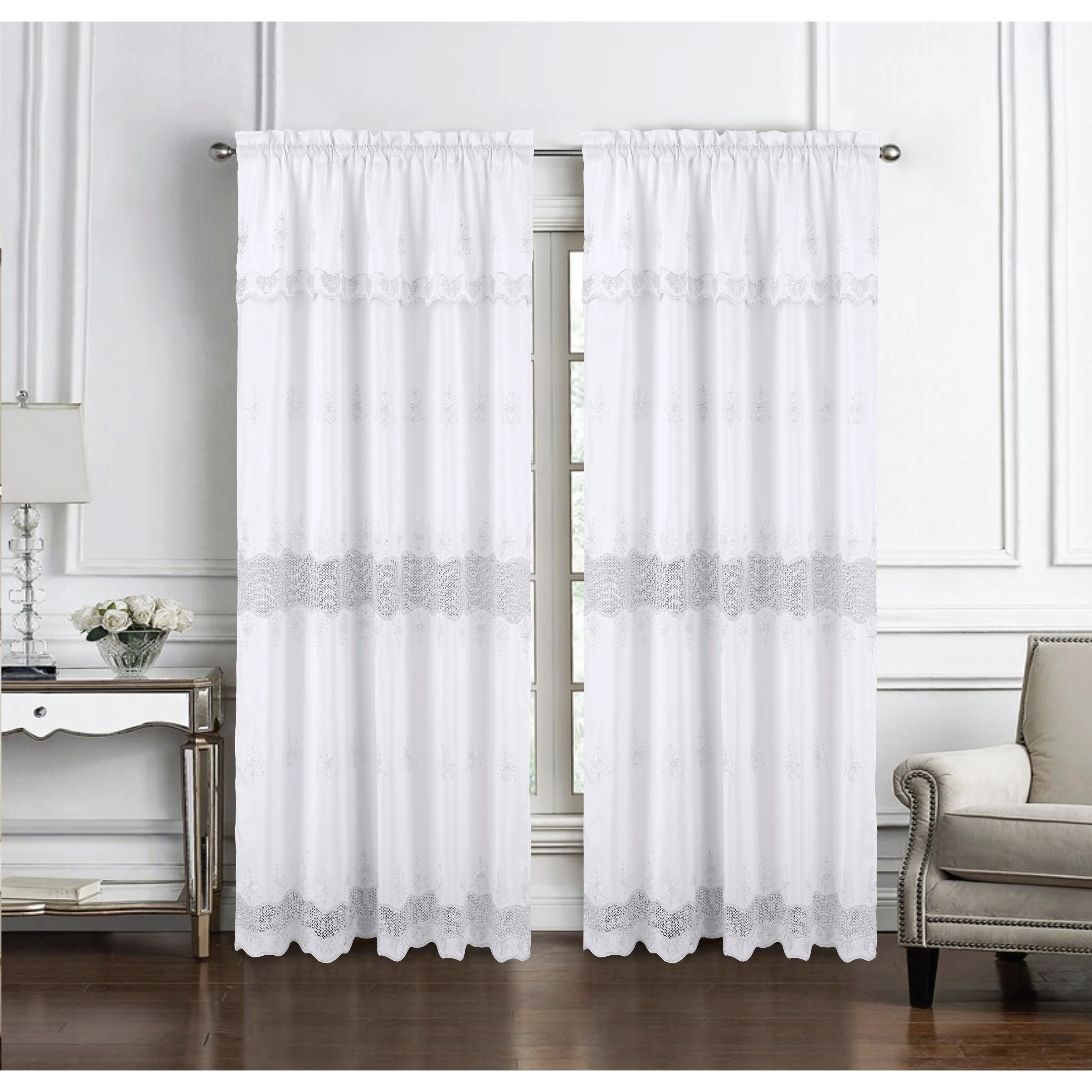 Donna Macrame Embrodiered Window Curtain 84