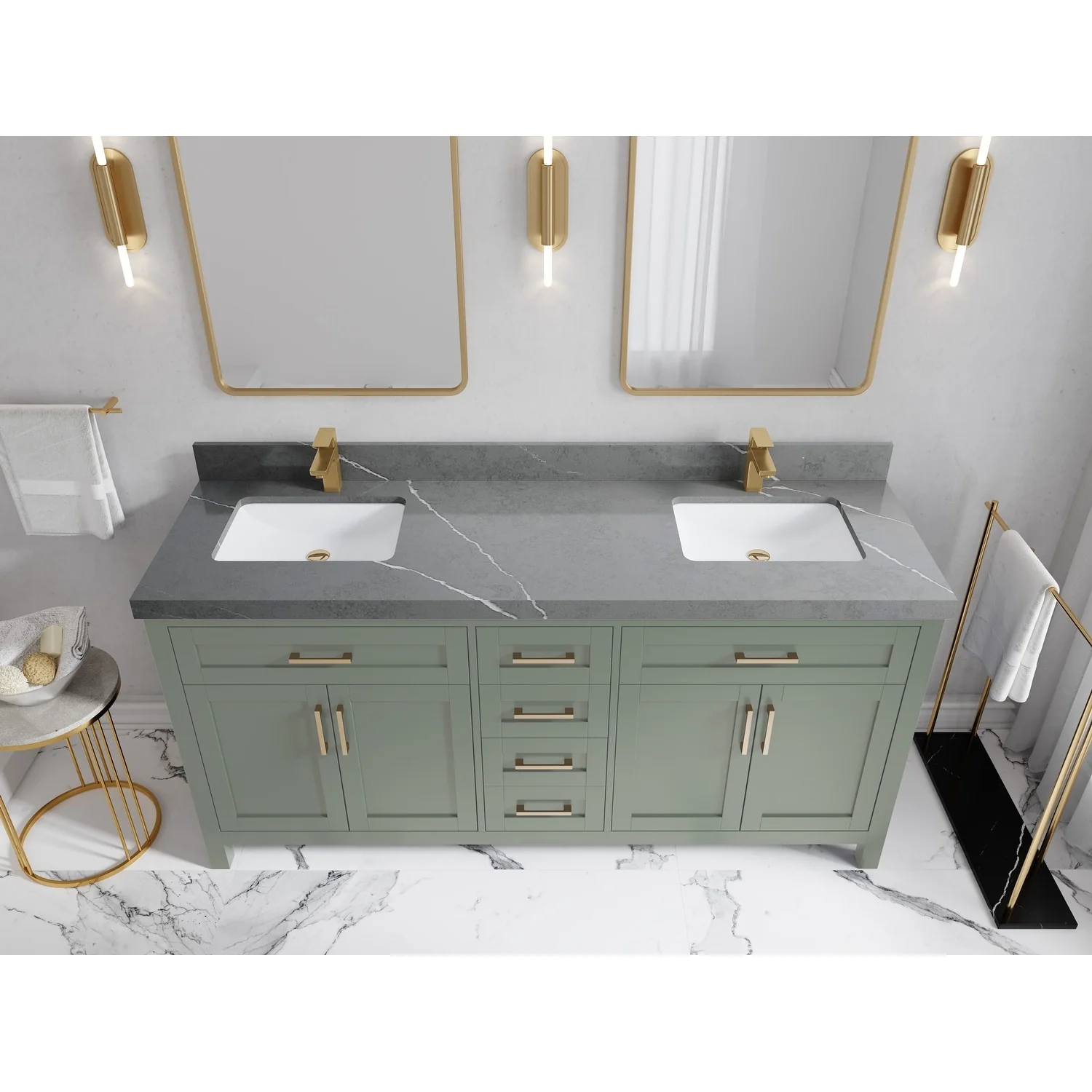 Willow Collections 72 in. W x 22 in. D Cambridge Double Sink Bathroom Vanity with Countertop