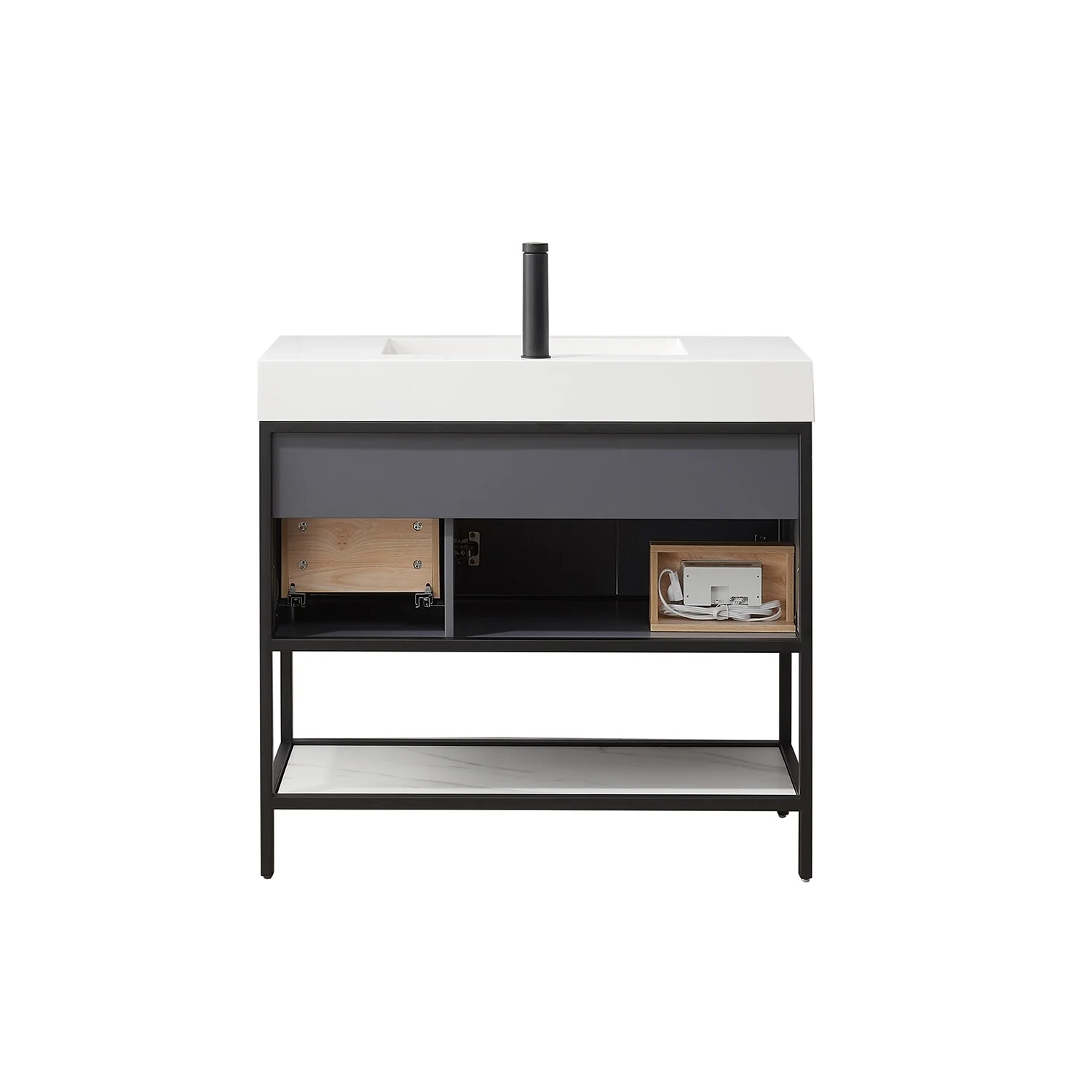 Marcilla 36 in. Single Sink Bath Vanity with Stone Sink Top