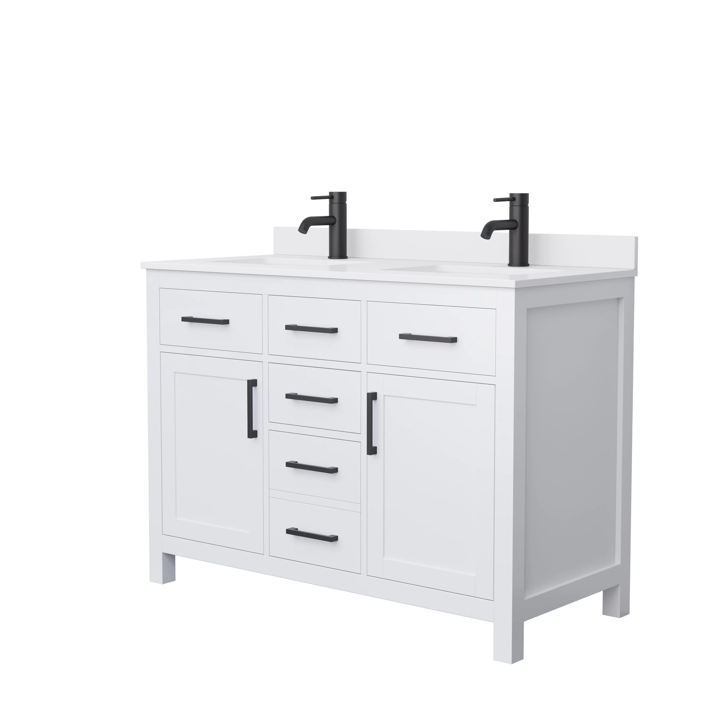Beckett 48 Inch Double Vanity, Cultured Marble Top