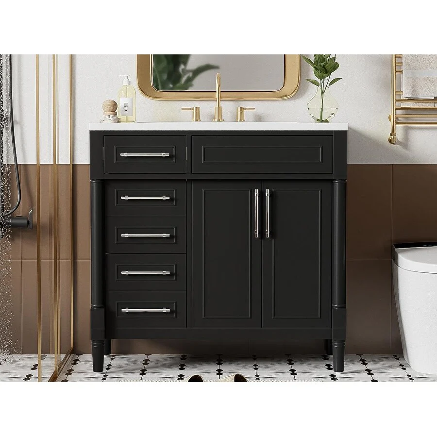 36'' Bathroom Vanity with Top Resin Sink