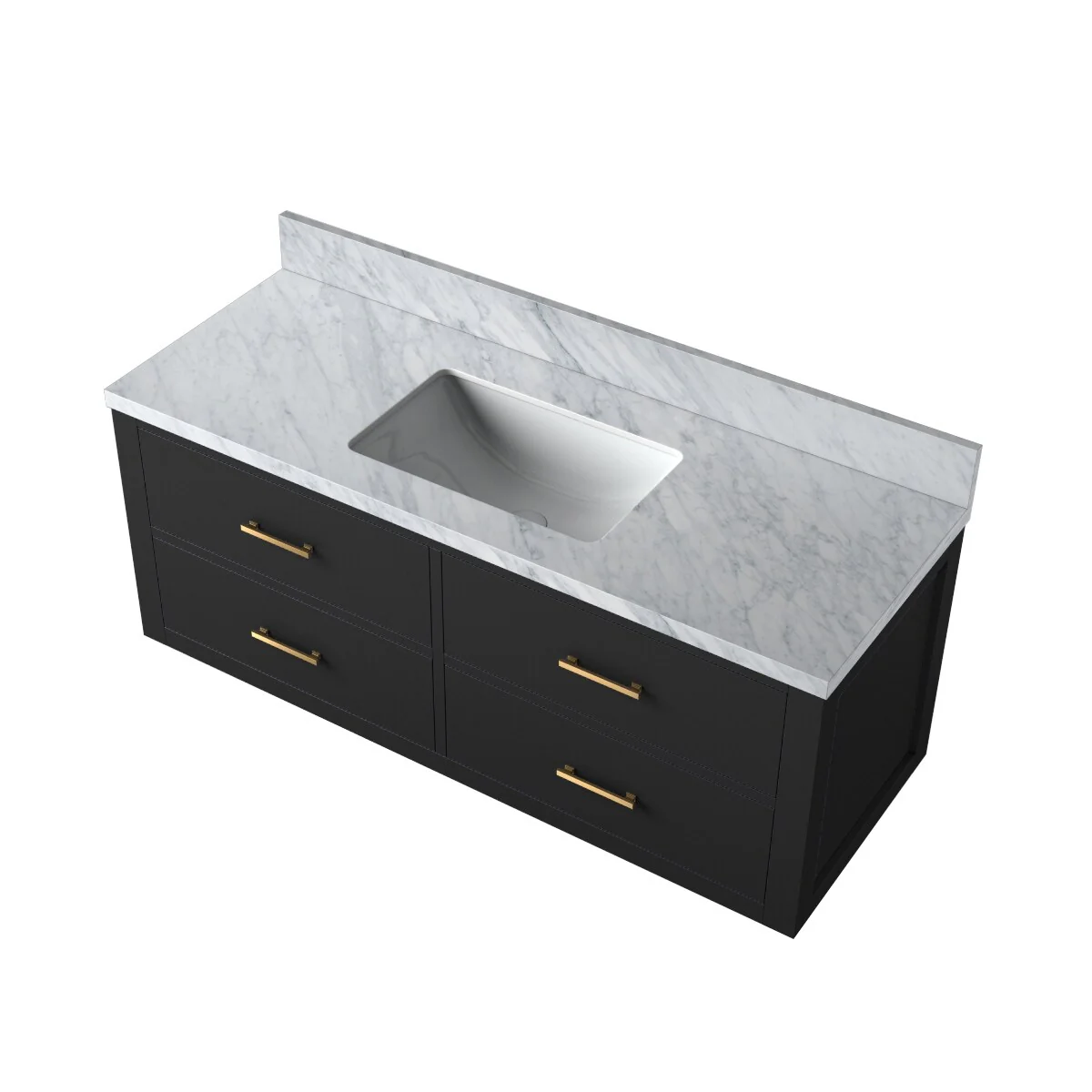 Castor Bath Vanity with Carrara Marble Top and Sink