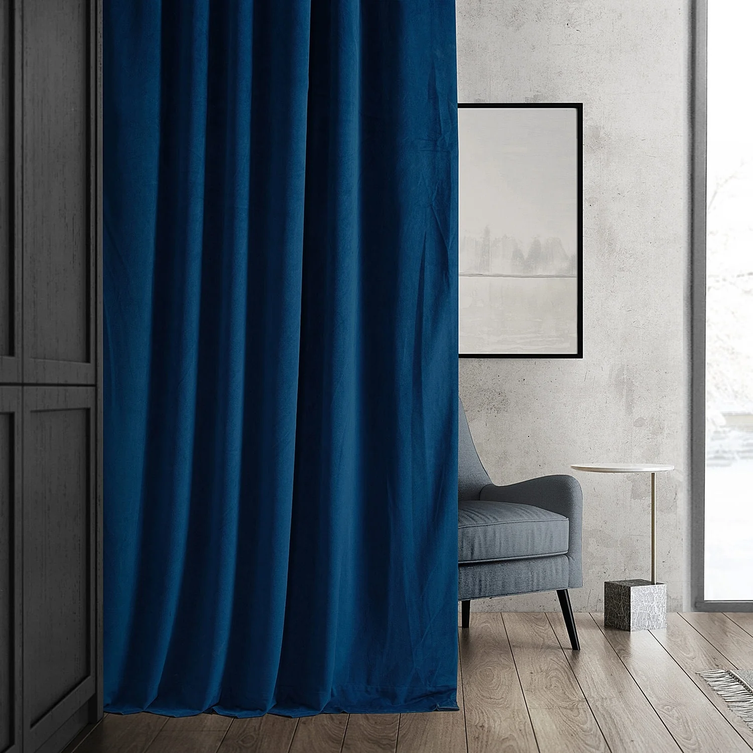 Exclusive Fabrics Signature Velvet Thermal Lined With 100% 4 Pass Blackout Curtains. (1 Panel)