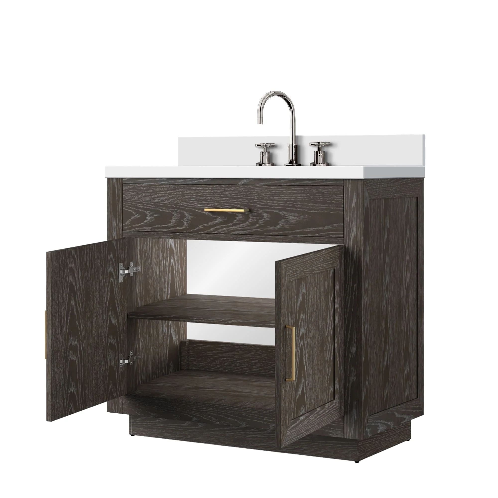 Abbey Bath Vanity with Cultured Marble Top, Sink and Faucet