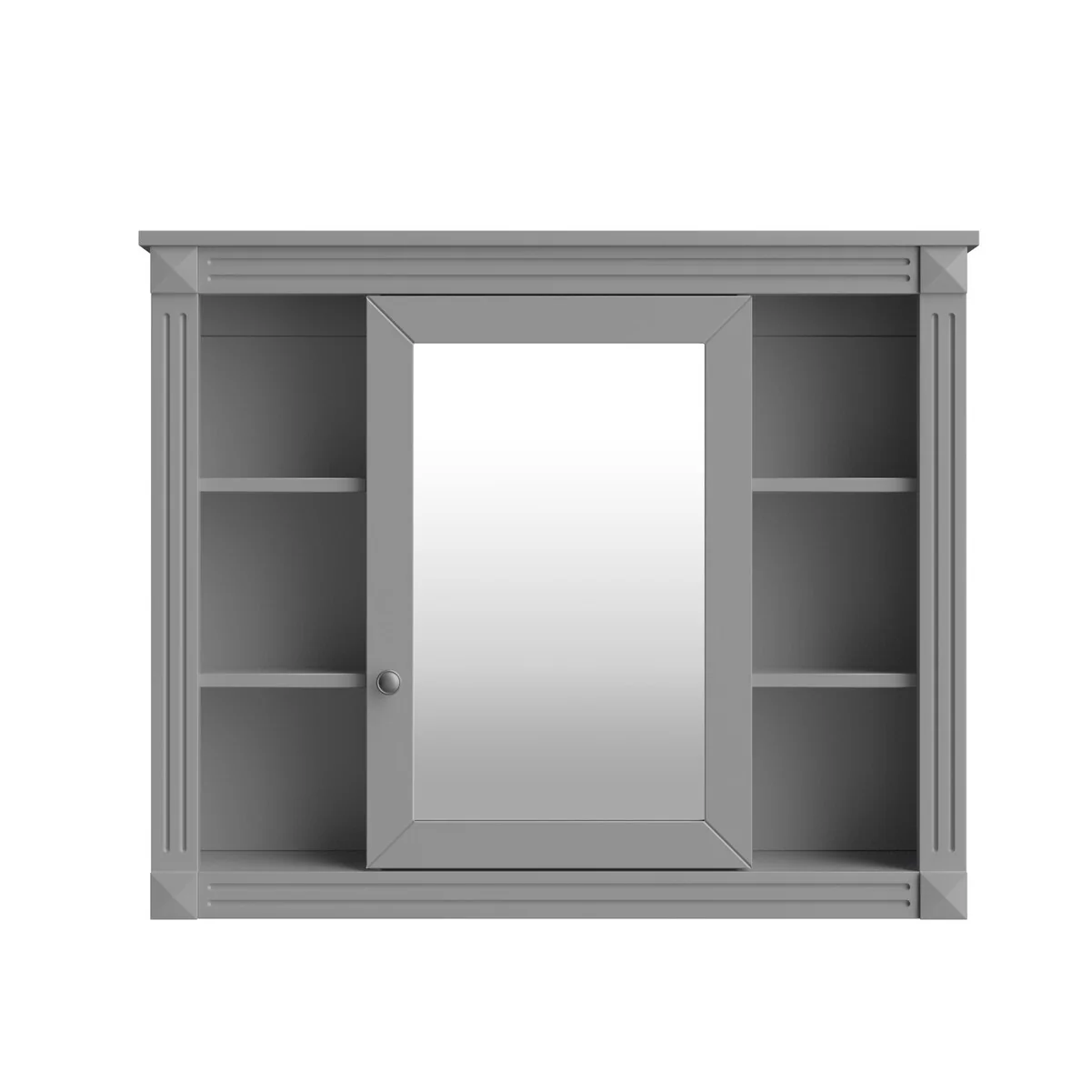 Wall Mounted Bathroom Storage Cabinet,Wall Cabinet with Mirror,Mirror Cabinet with 6 Open Shelves(Not Include Bathroom Vanity )
