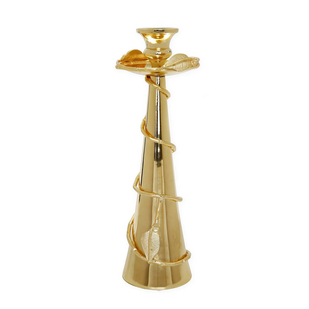 Leaf Spiral Design Taper Candlestick