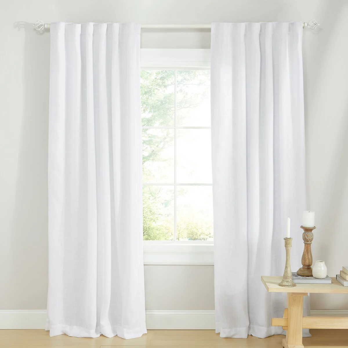 Lauren Ralph Lauren Herringbone 100% Blackout Back Tab/Rod Pocket Single Curtain Panel