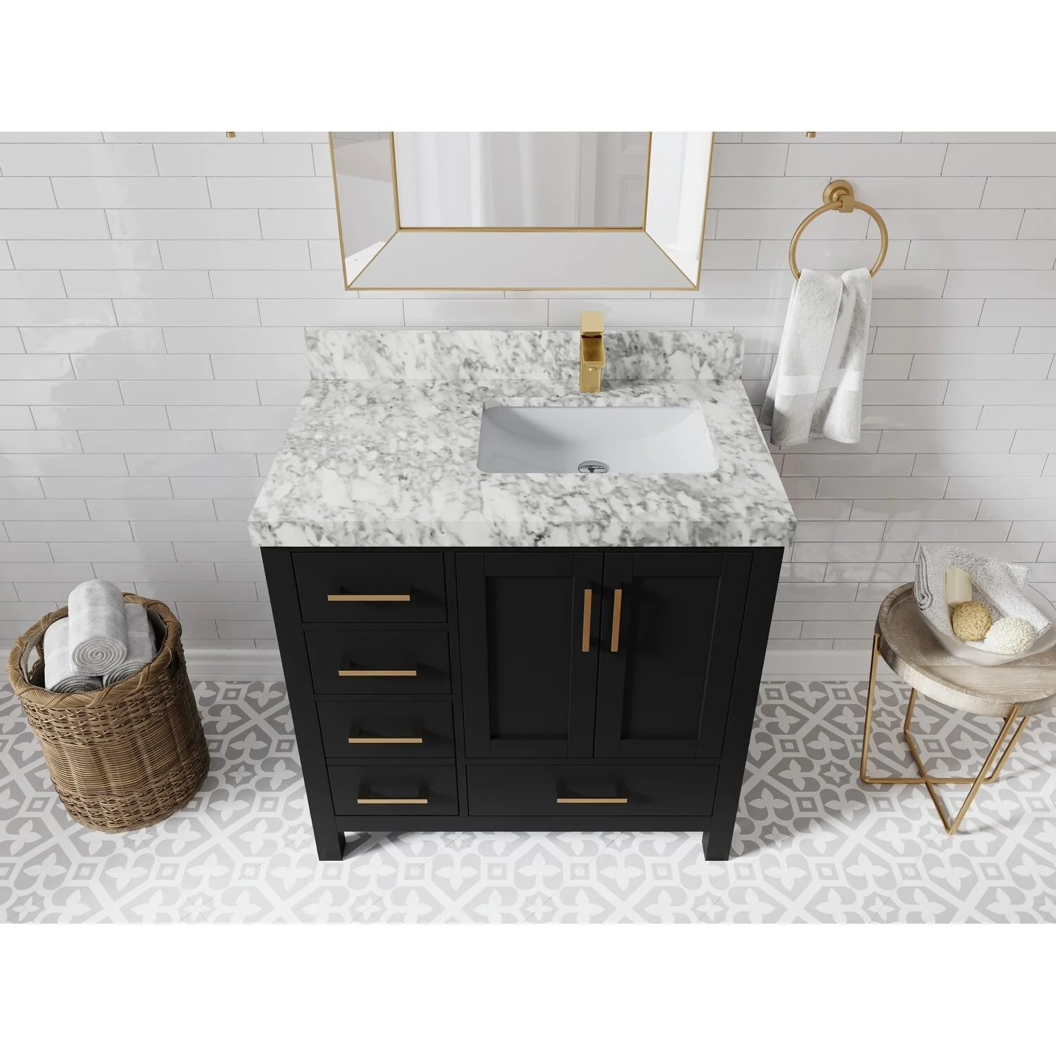 Willow Collections 36 in. W x 22 in. D Malibu Right Offset Sink Bathroom Vanity with Countertop