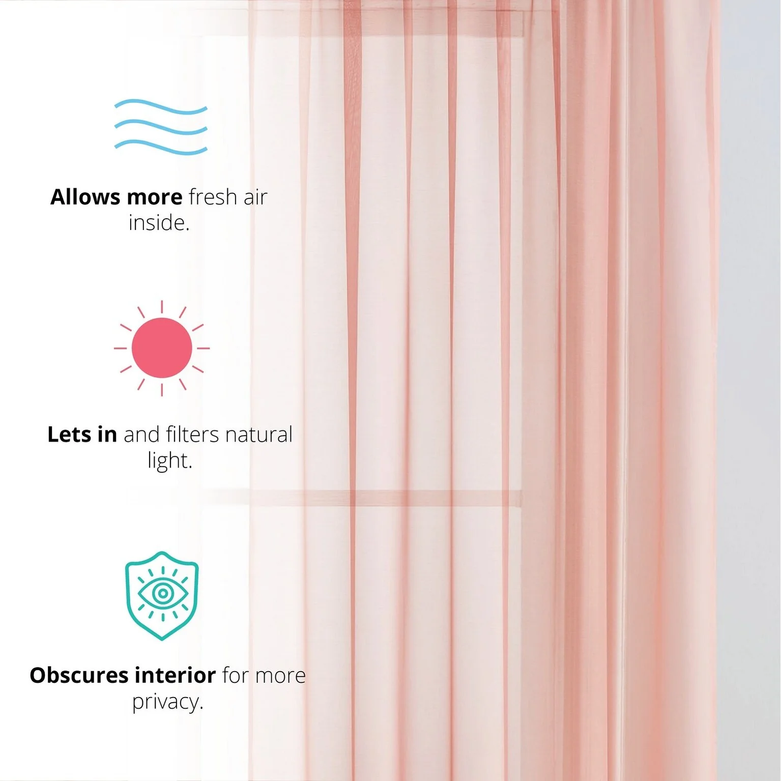 HLC.me Geneva Sheer Voile Window Treatment Rod Pocket Curtain Panels Bedroom and Living Room (Set of 4)