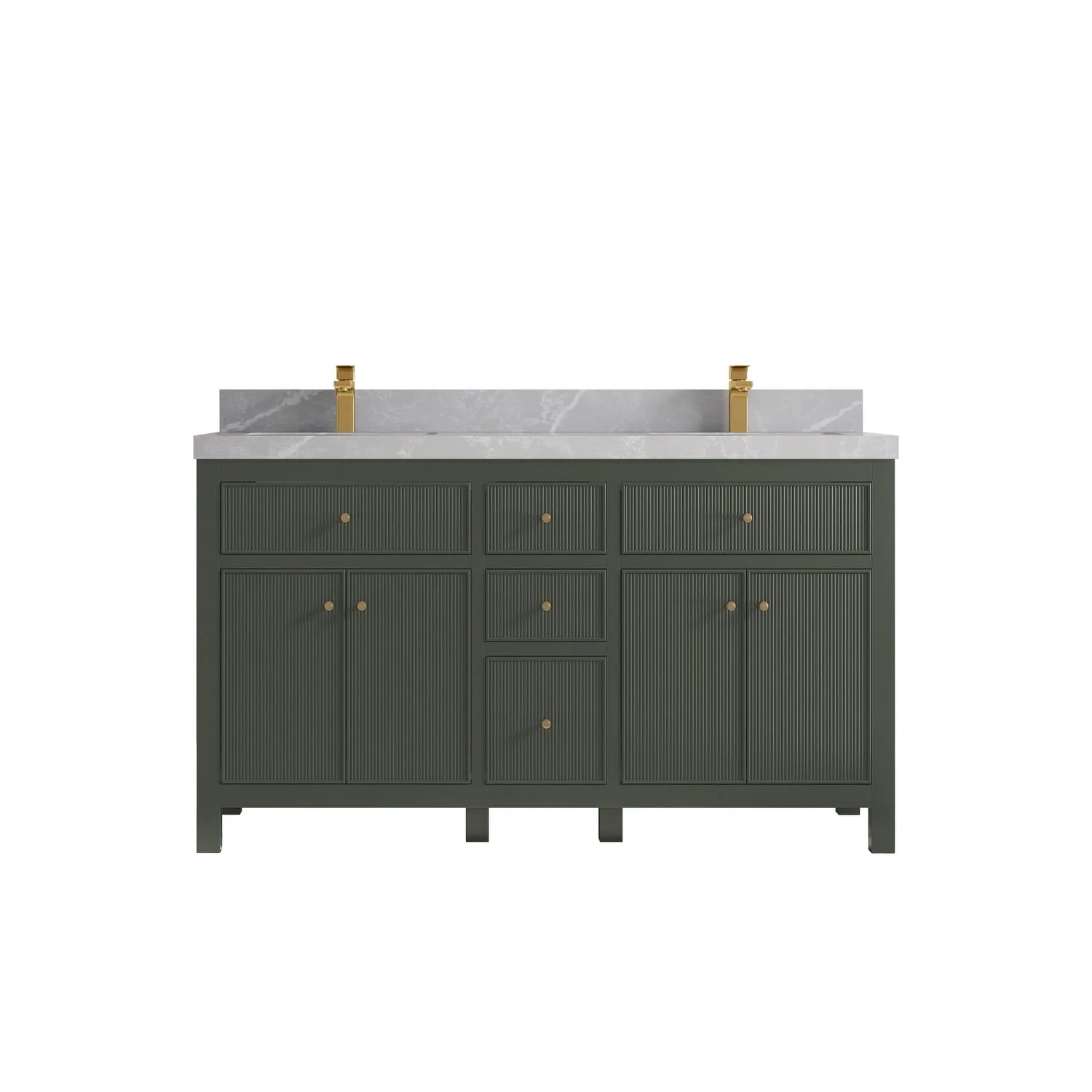 Willow Collections 60 in. W x 22 in D. Sonoma Free Standing Reeded Double Sink Bathroom Vanity with Countertop