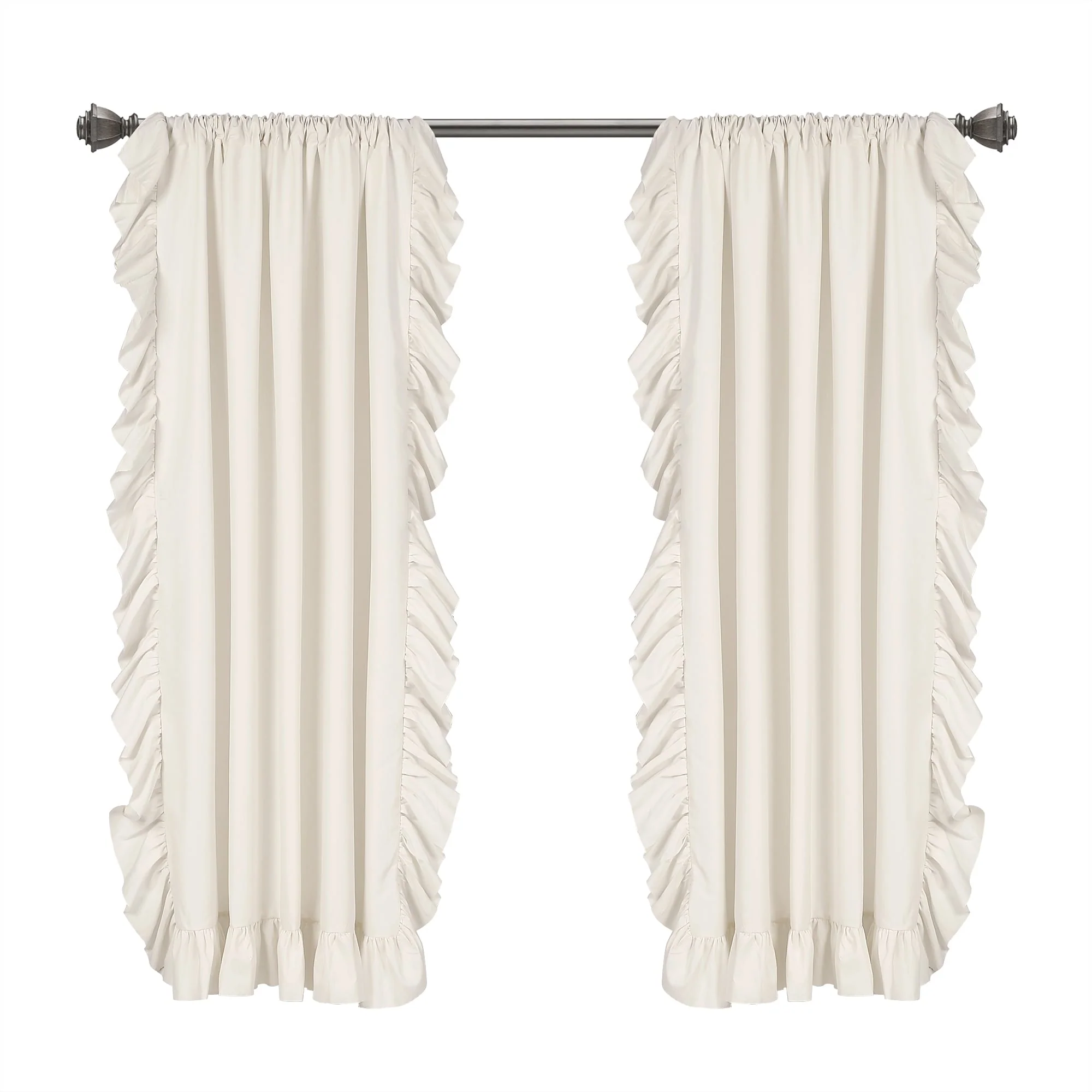 The Gray Barn Gila Ruffled Edge Curtain Panel Pair
