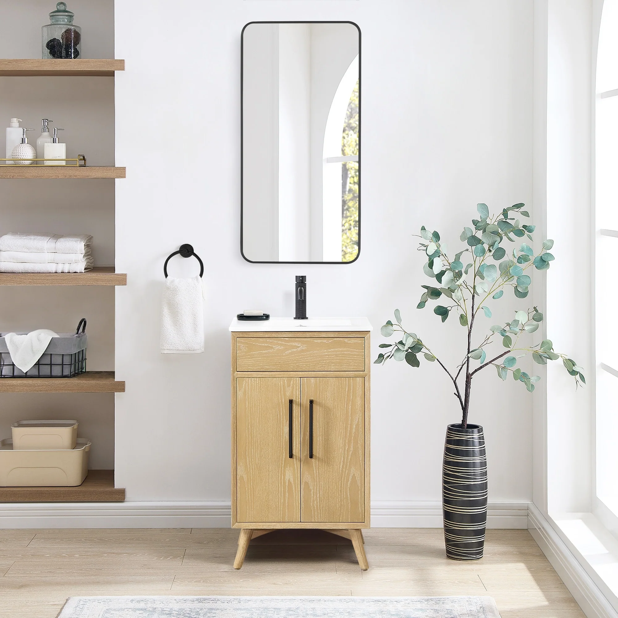 Delhi Bath Vanity with White Ceramic Basin Top without Mirror