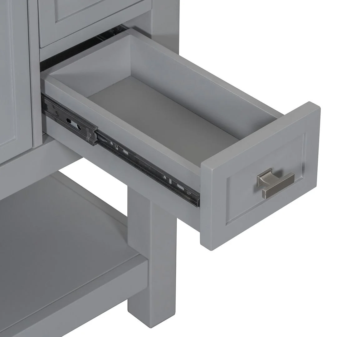 36'' Modern Bathroom Bathroom Vanity with Sink and 6 Drawers，2 Soft Closing Doors