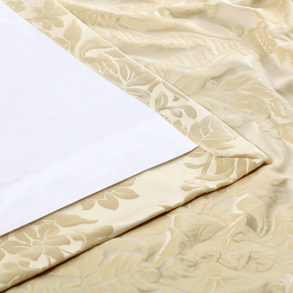 Exclusive Fabrics Magdelena Champaign/Beige Faux Silk Jacquard Curtain (1 Panel)