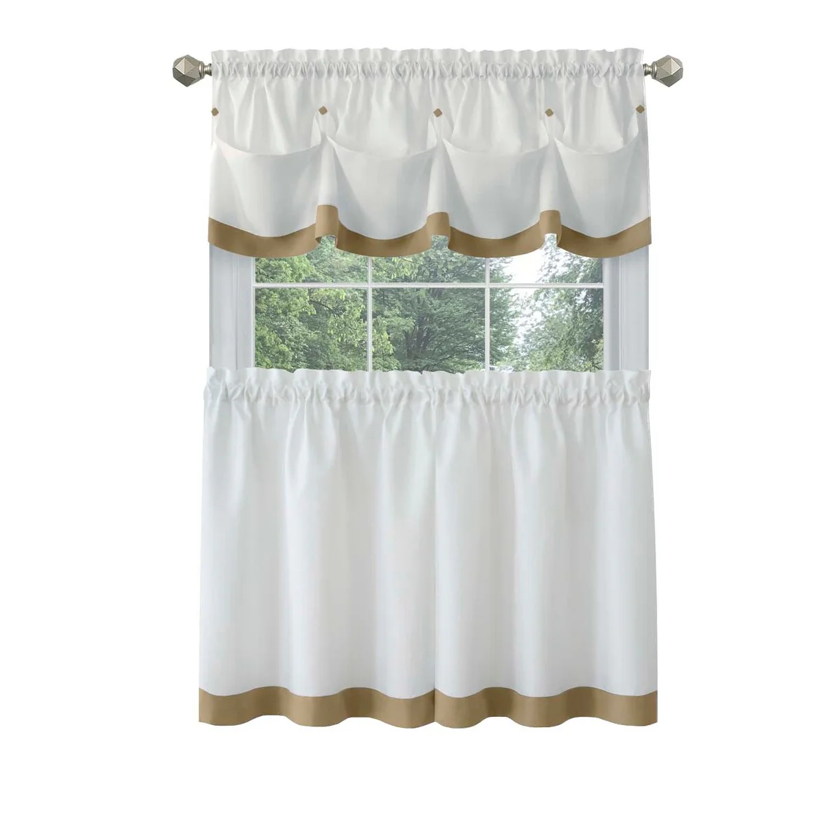 Lana Window Curtain Tier Pair and Valance Set
