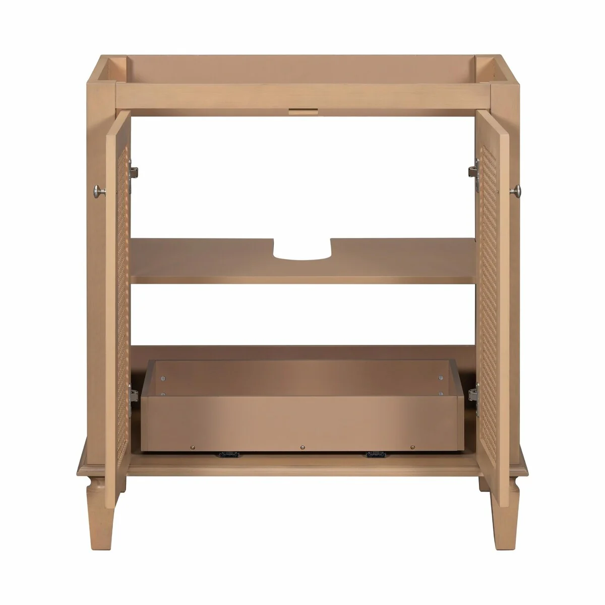 30-Inch Freestanding Bathroom Vanity Set with Resin Sink - Hidden Drawer and Storage Cabinet