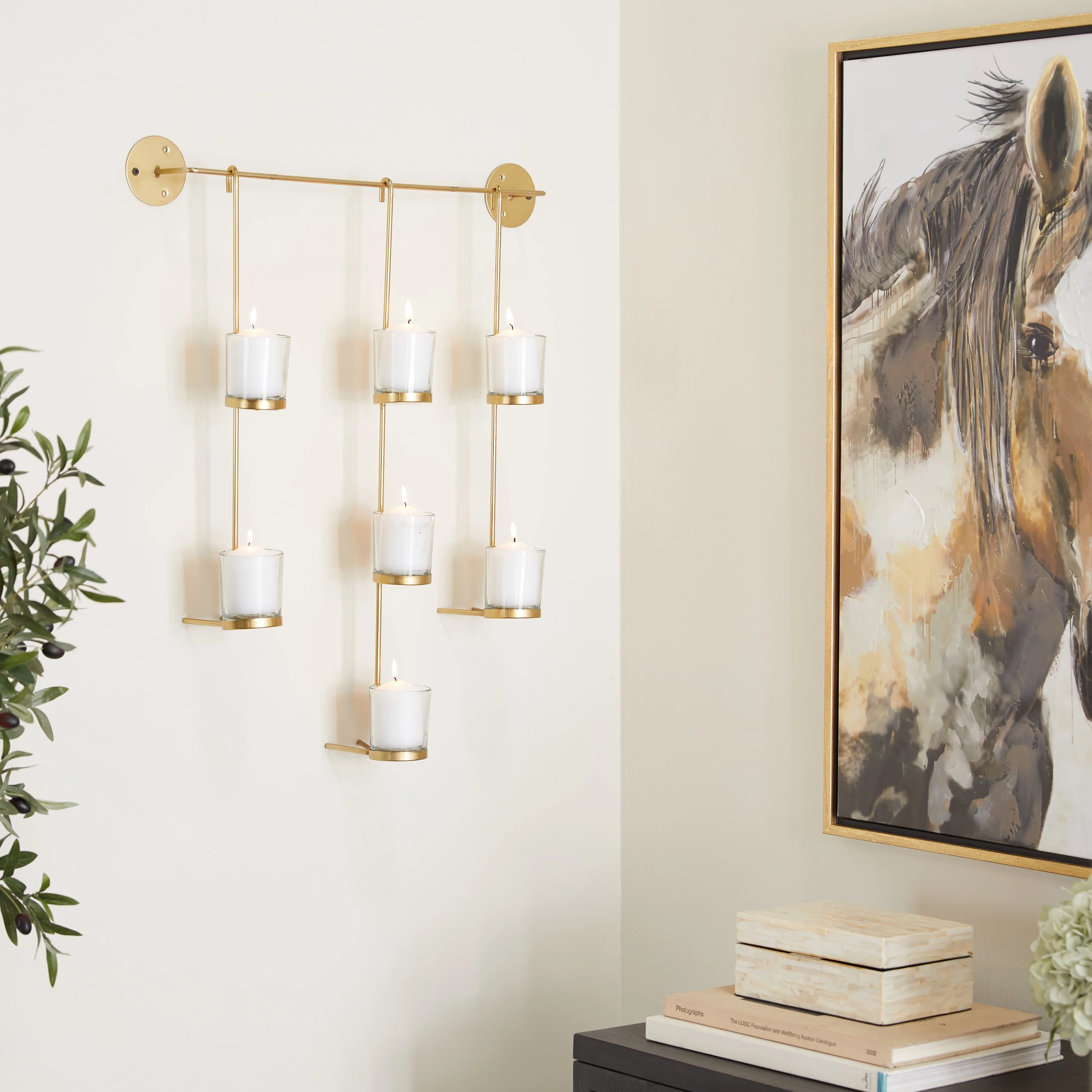 CosmoLiving by Cosmopolitan Silver Metal 7 Candle Wall Sconce - 23