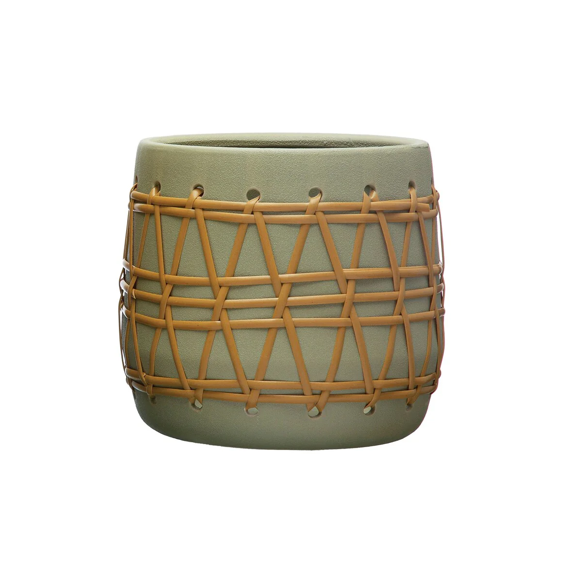 Stoneware Planter with Woven Design - 9.0