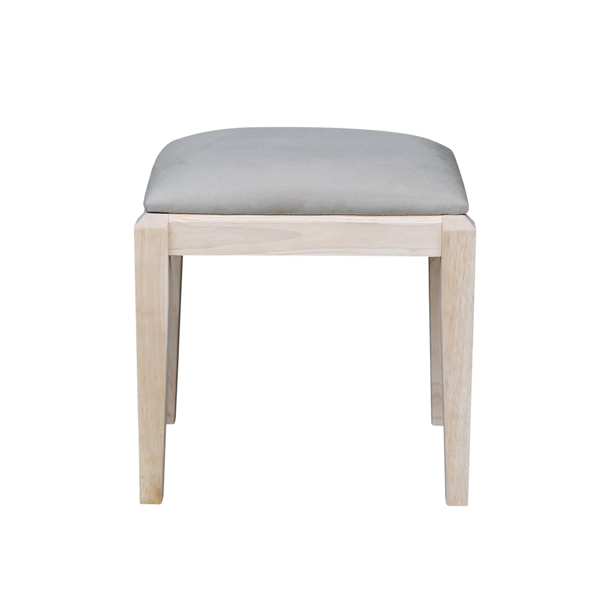 Solid Wood Upholstered Vanity Bench - N/A
