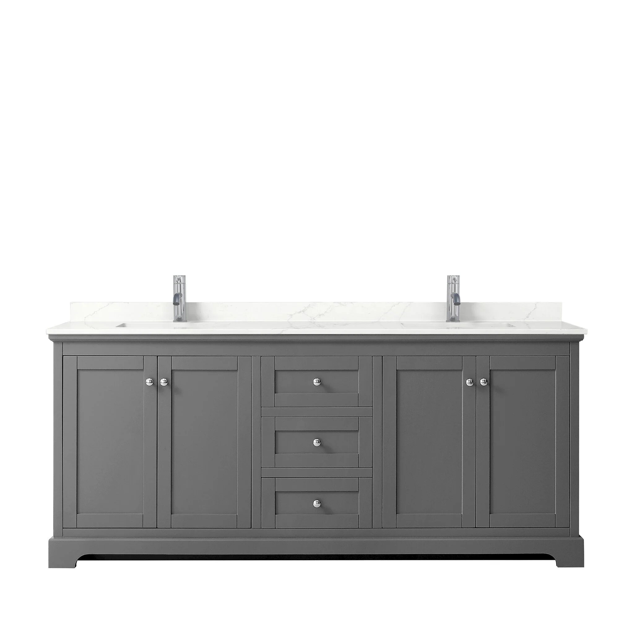 Avery 80-inch Double Vanity, Quartz Top