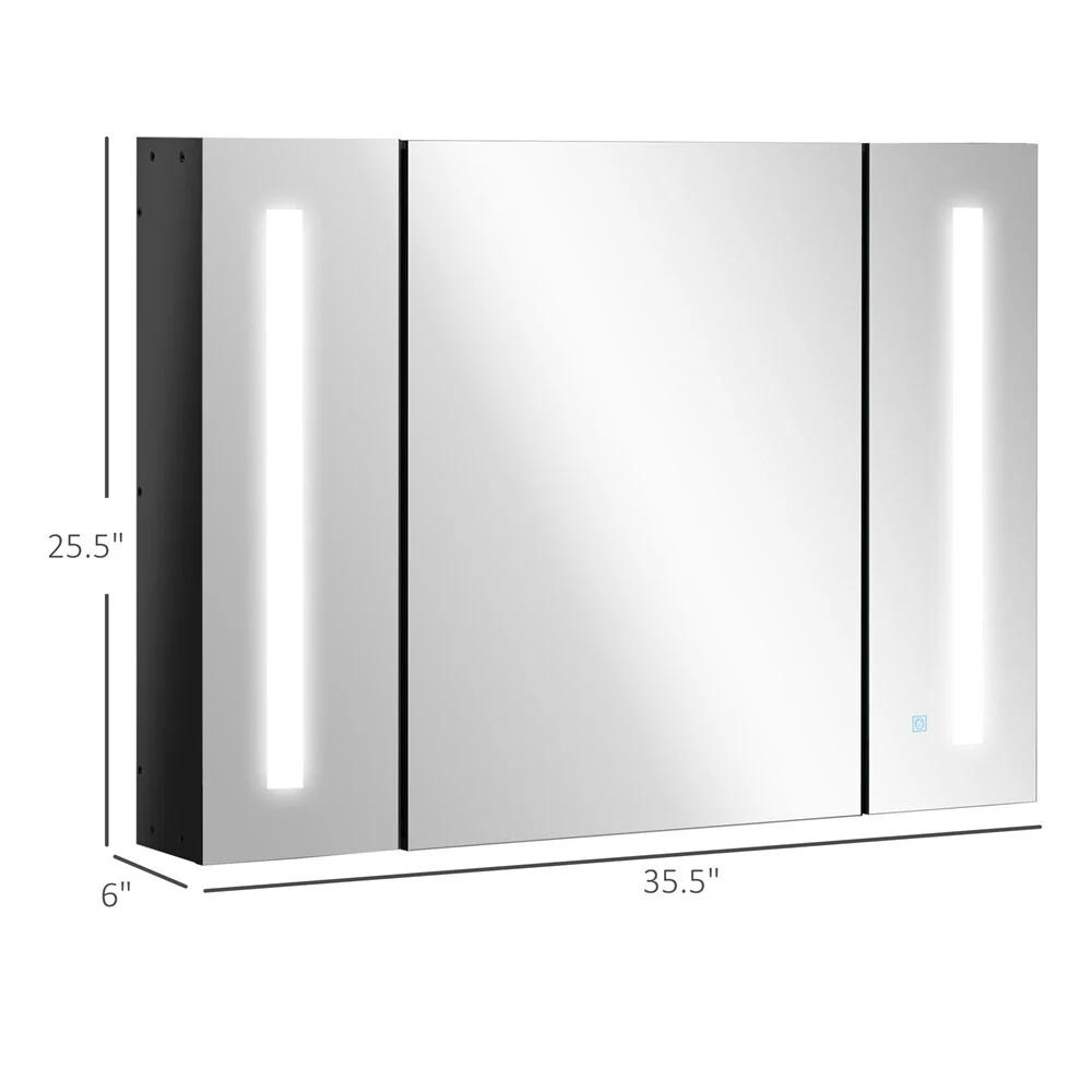 LED Lighted Medicine Cabinet w/Mirror,Wall Mounted Bathroom Cabinet