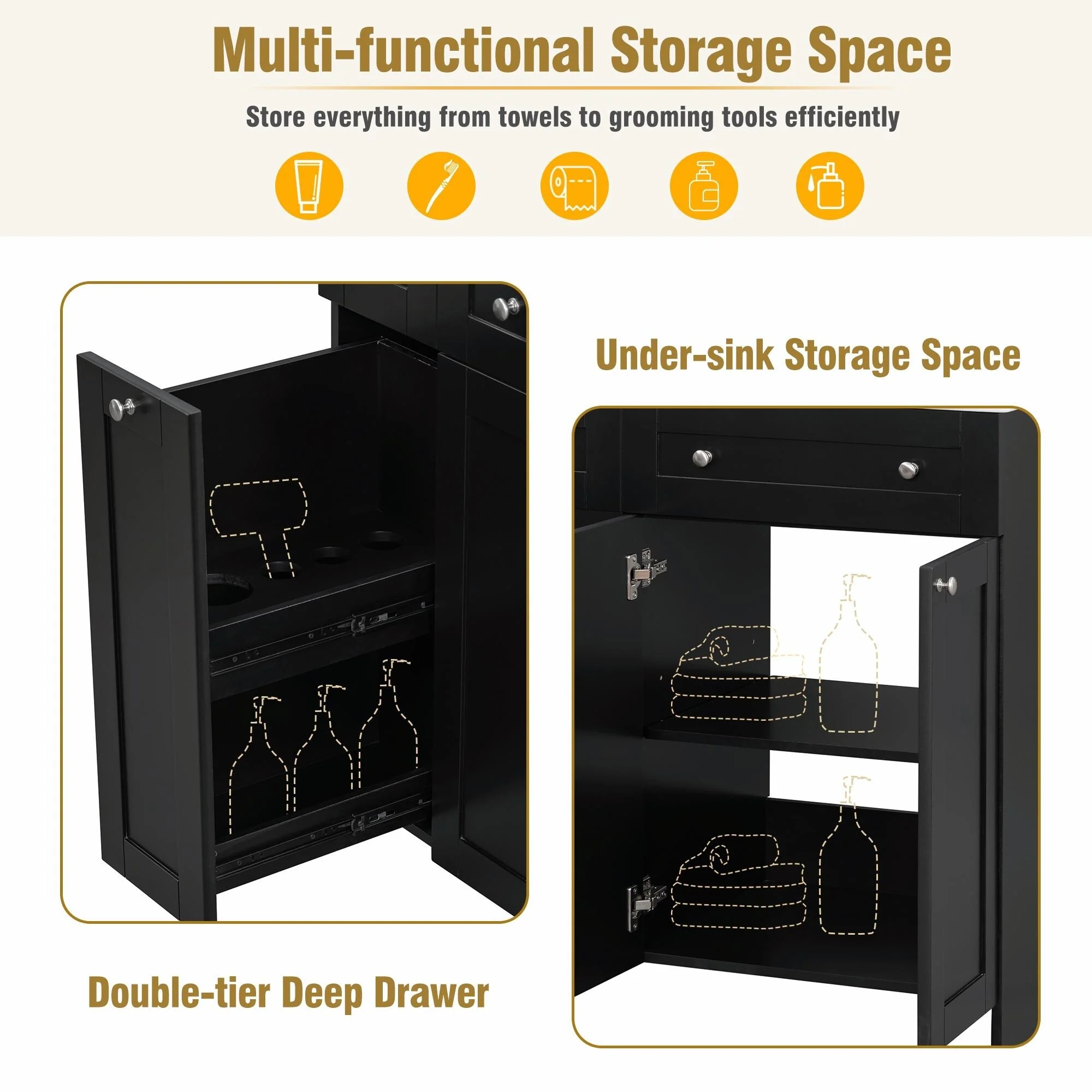 30-Inch Bathroom Vanity with Ceramic Sink Combo