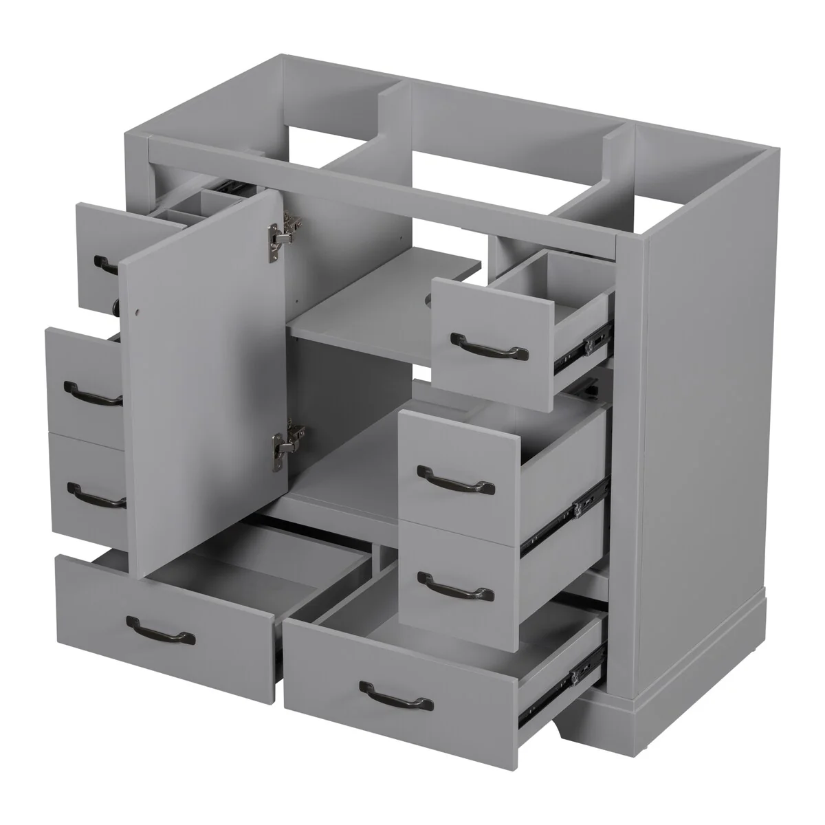 Bathroom Vanity Cabinet with Multi-Functional Drawer and Adjustable Shelf