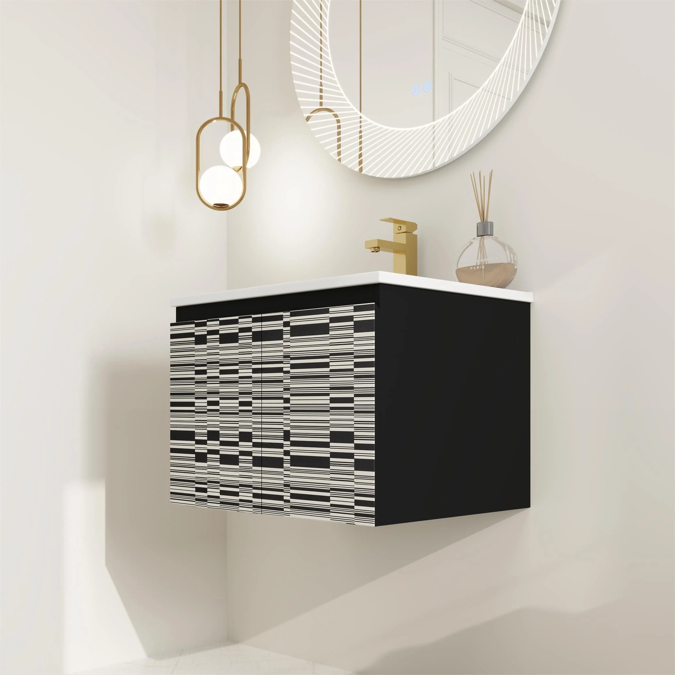 BNK 24/30/48 Inch Double Sink Bathroom Vanity with Soft Close Door