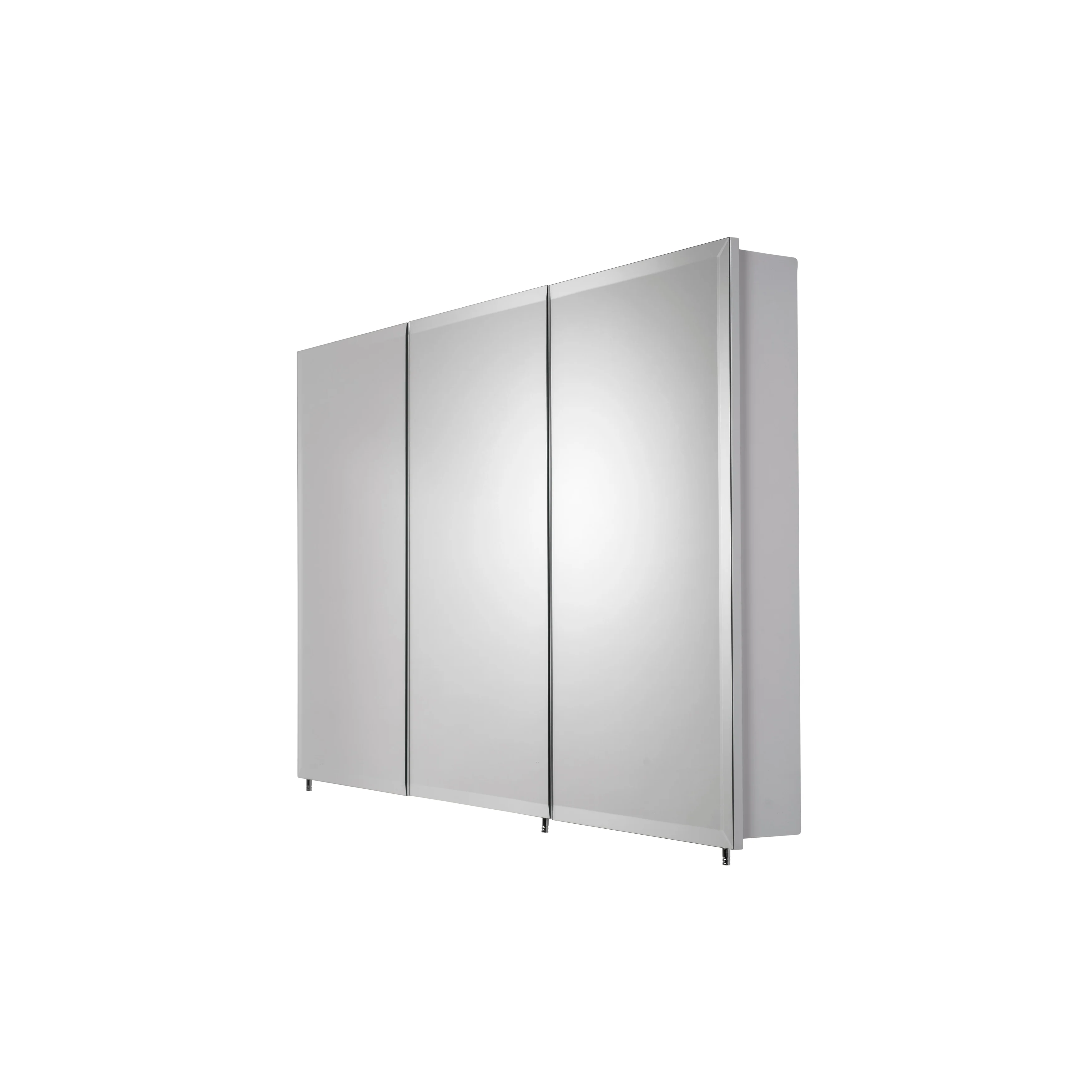 Croydex Potomac Large Modern, Triple Door White Steel, Surface Mount Medicine Cabinet with Mirrors - 30 x48