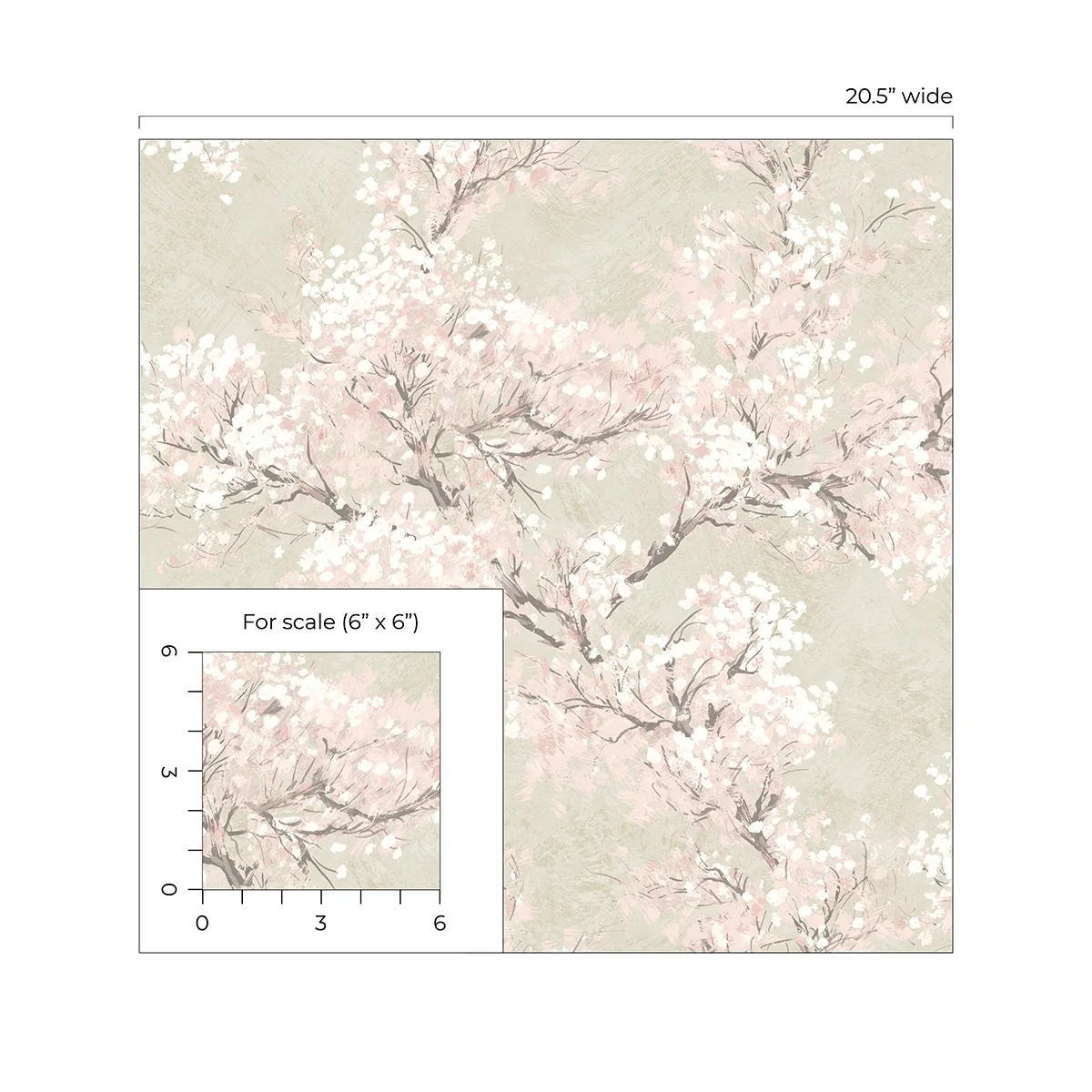 NextWall Cherry Blossom Grove and Stick Wallpaper