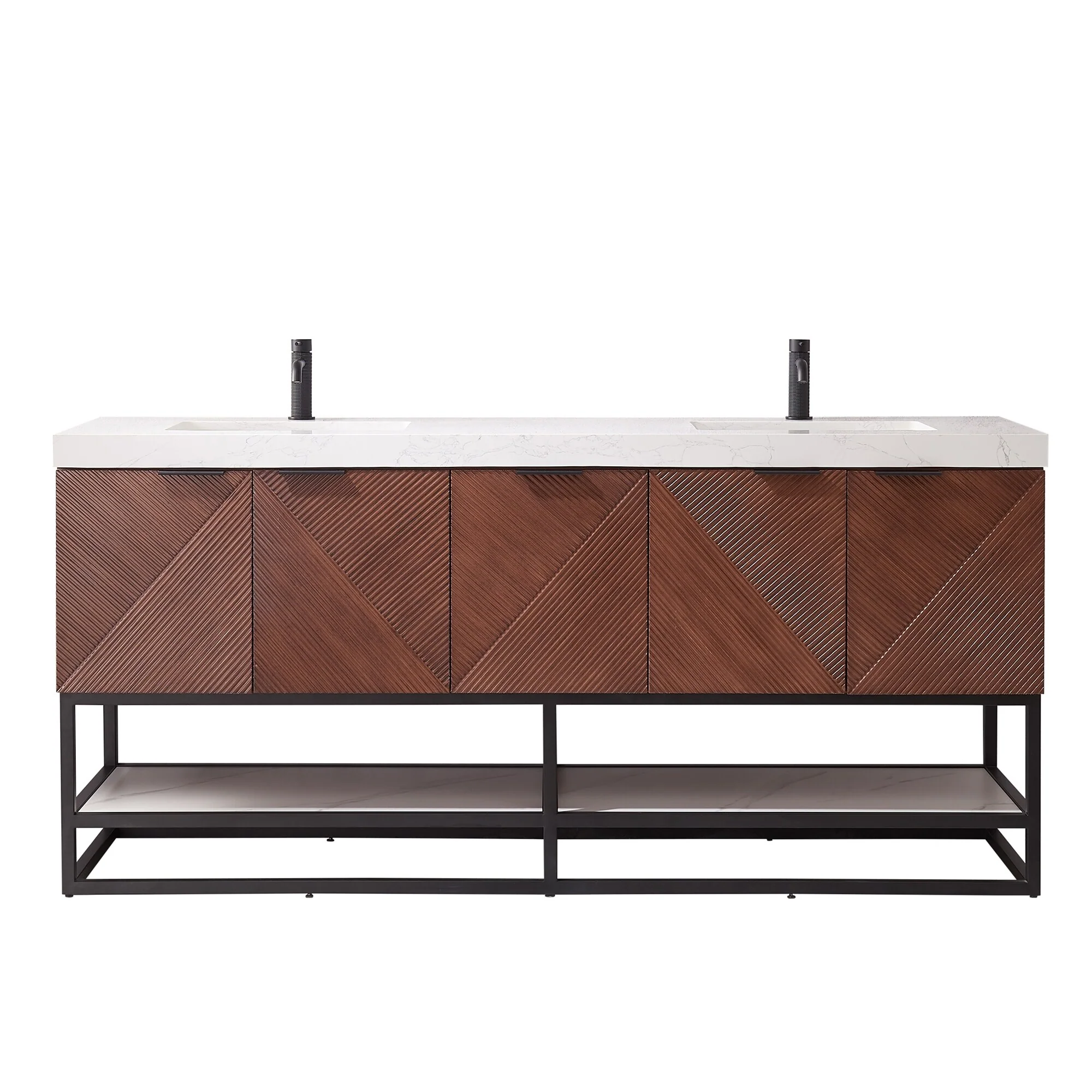 Mahon Double Bath Vanity with Composite Stone Top without Mirror