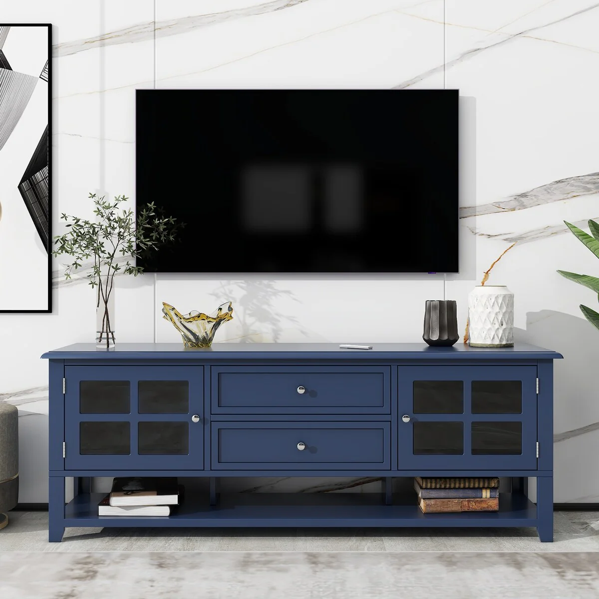 TV Stand for TVs up to 60'',Entertainment Center with Multifunctional Storage Space,TV Cabinet with Modern Design,Media Console
