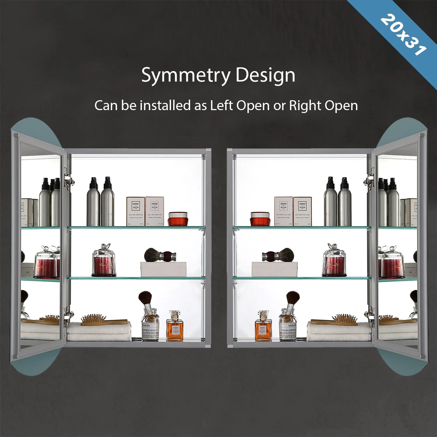 Frameless Aluminum Bathroom Mirror Medicine Cabinet