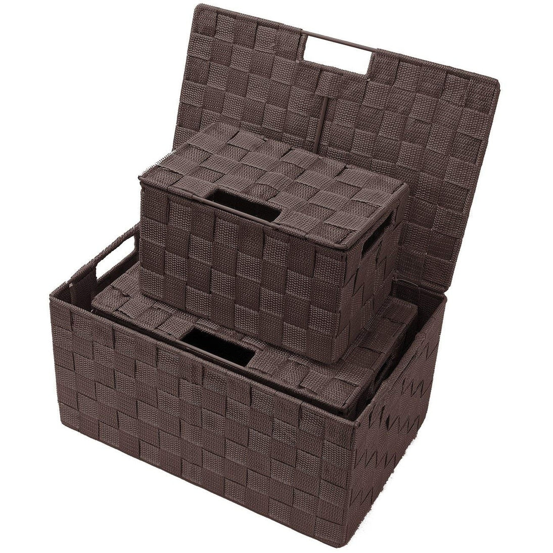 Weave Stackable Basket Set, 3 Pieces