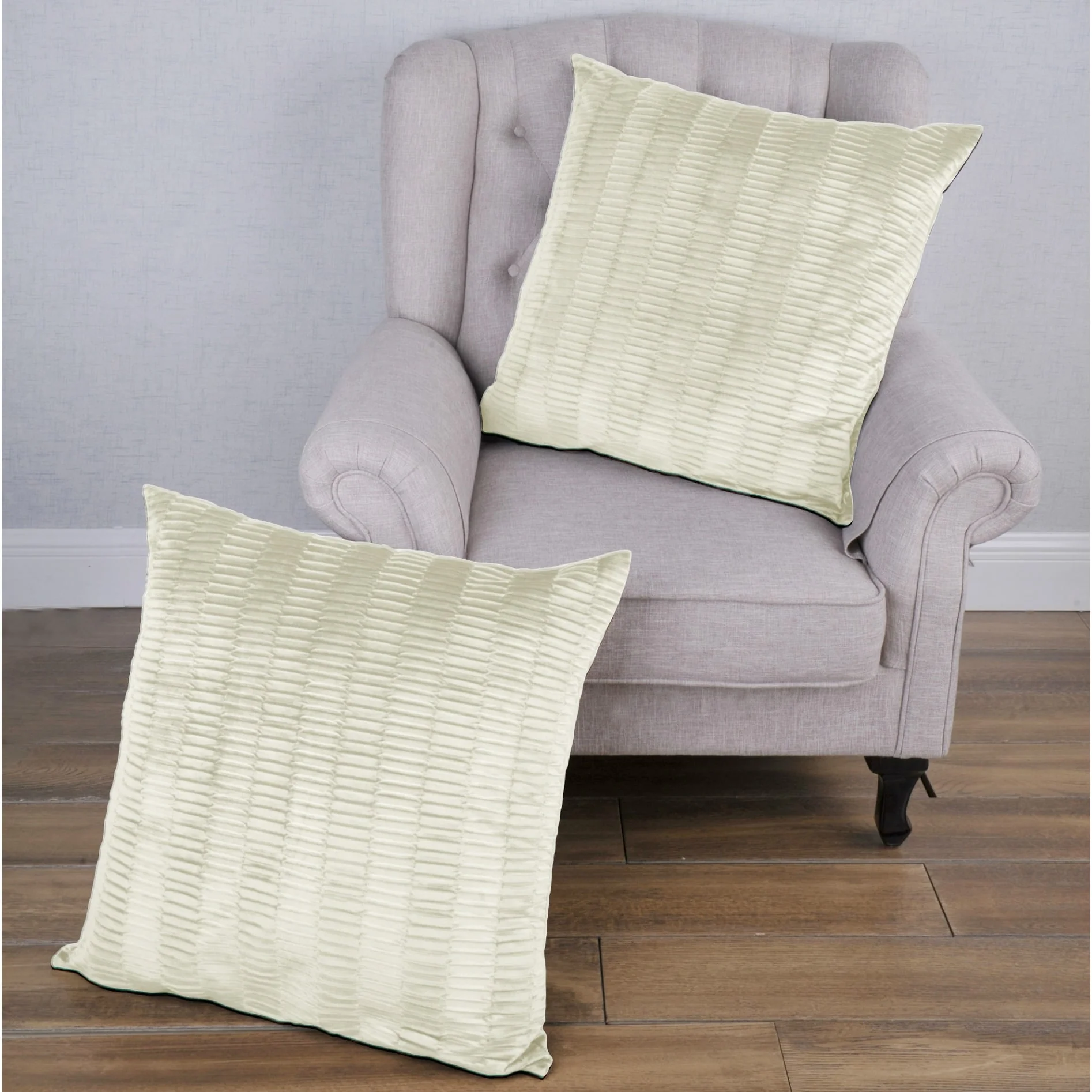 Agnew Pleated Velvet Decorative Throw Pillow Cover Set, NO INSERT