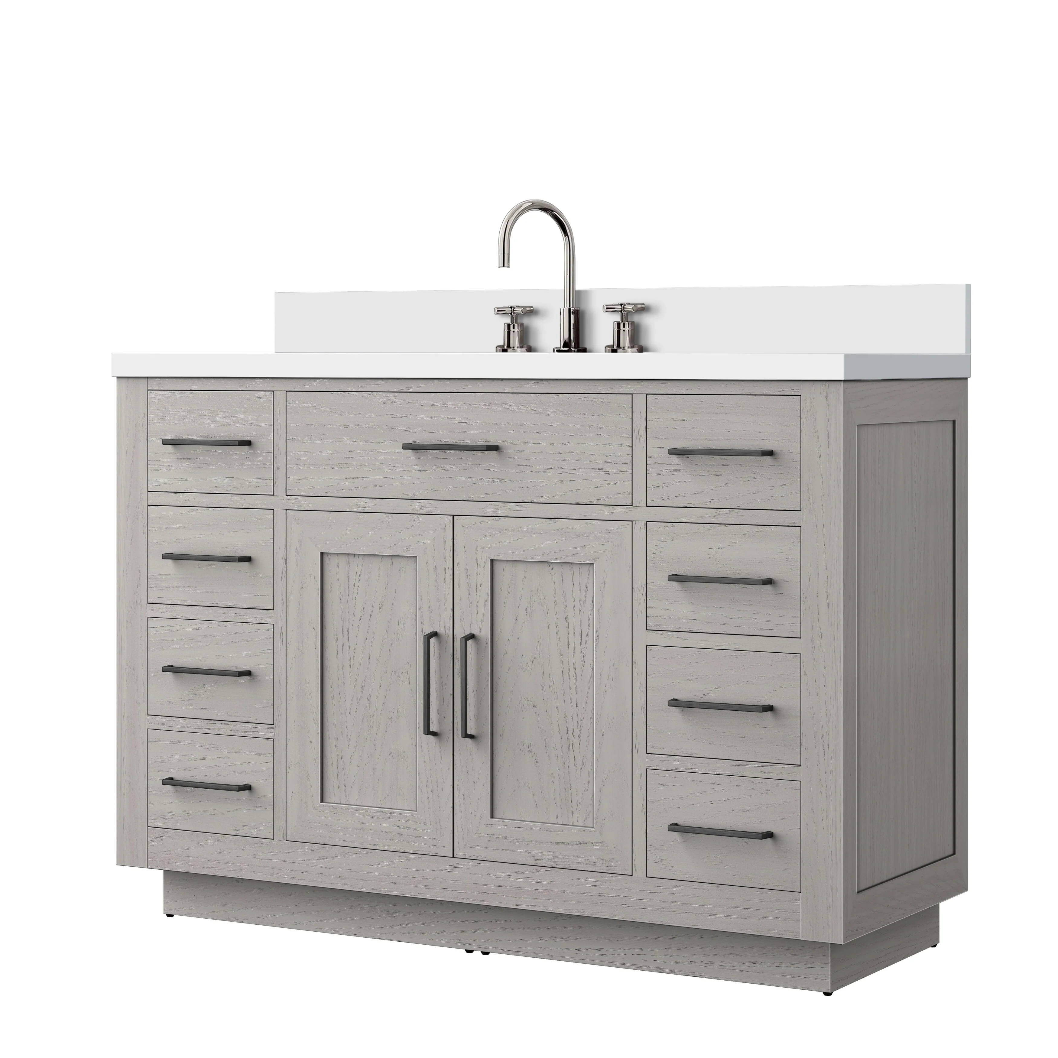 Abbey Bath Vanity with Cultured Marble Top, Sink and Faucet