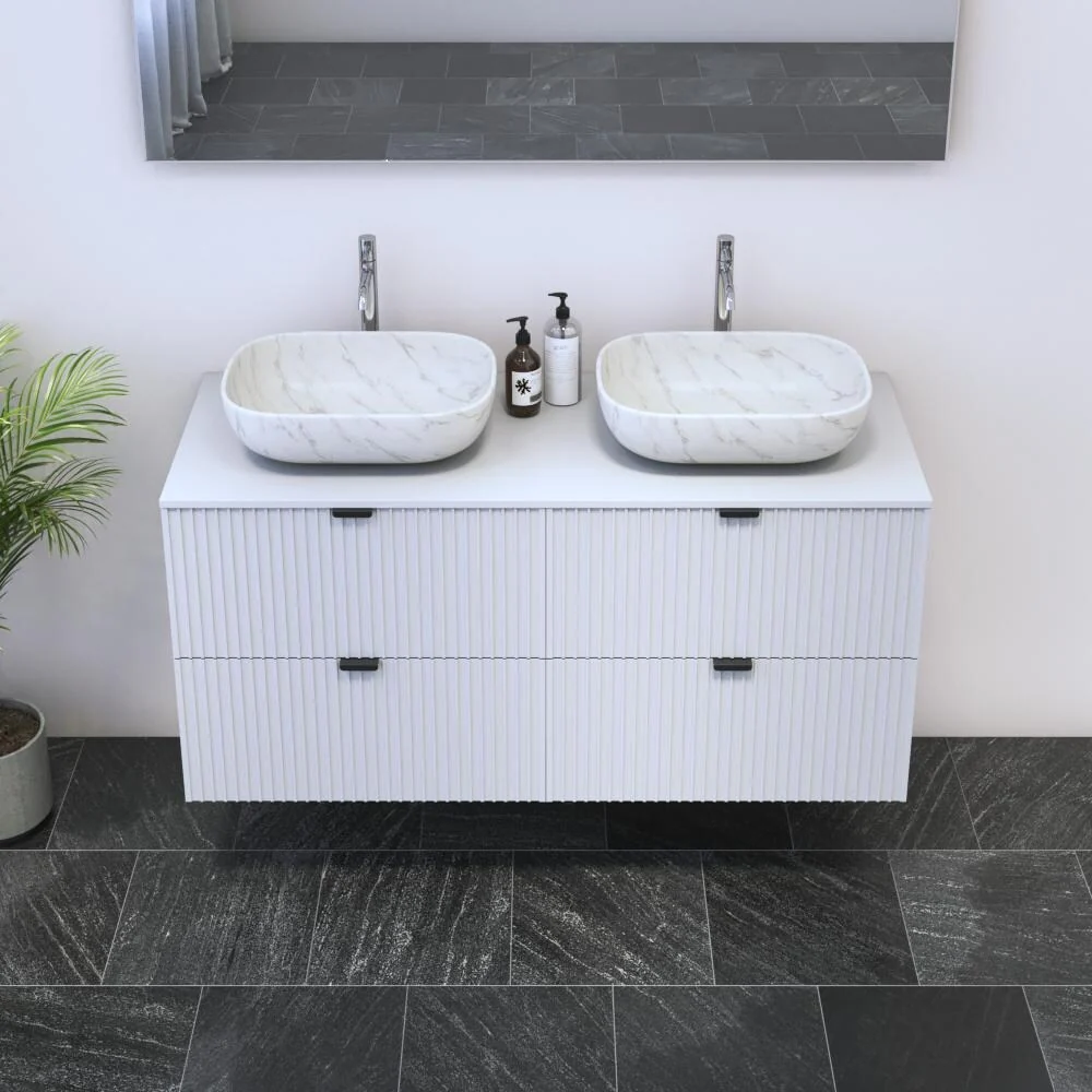 Nicole 4S 120 Double Sink Floating Bathroom Vanity (48