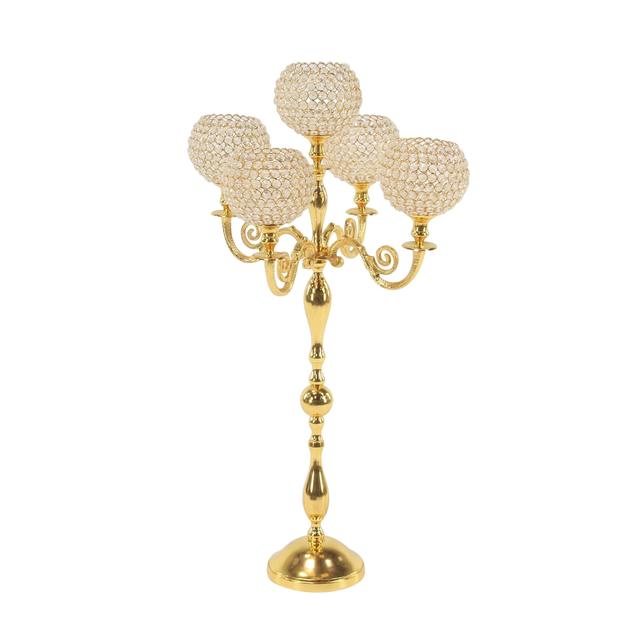 Gold Aluminum Metal Candelabra - 24 x 24 x 40