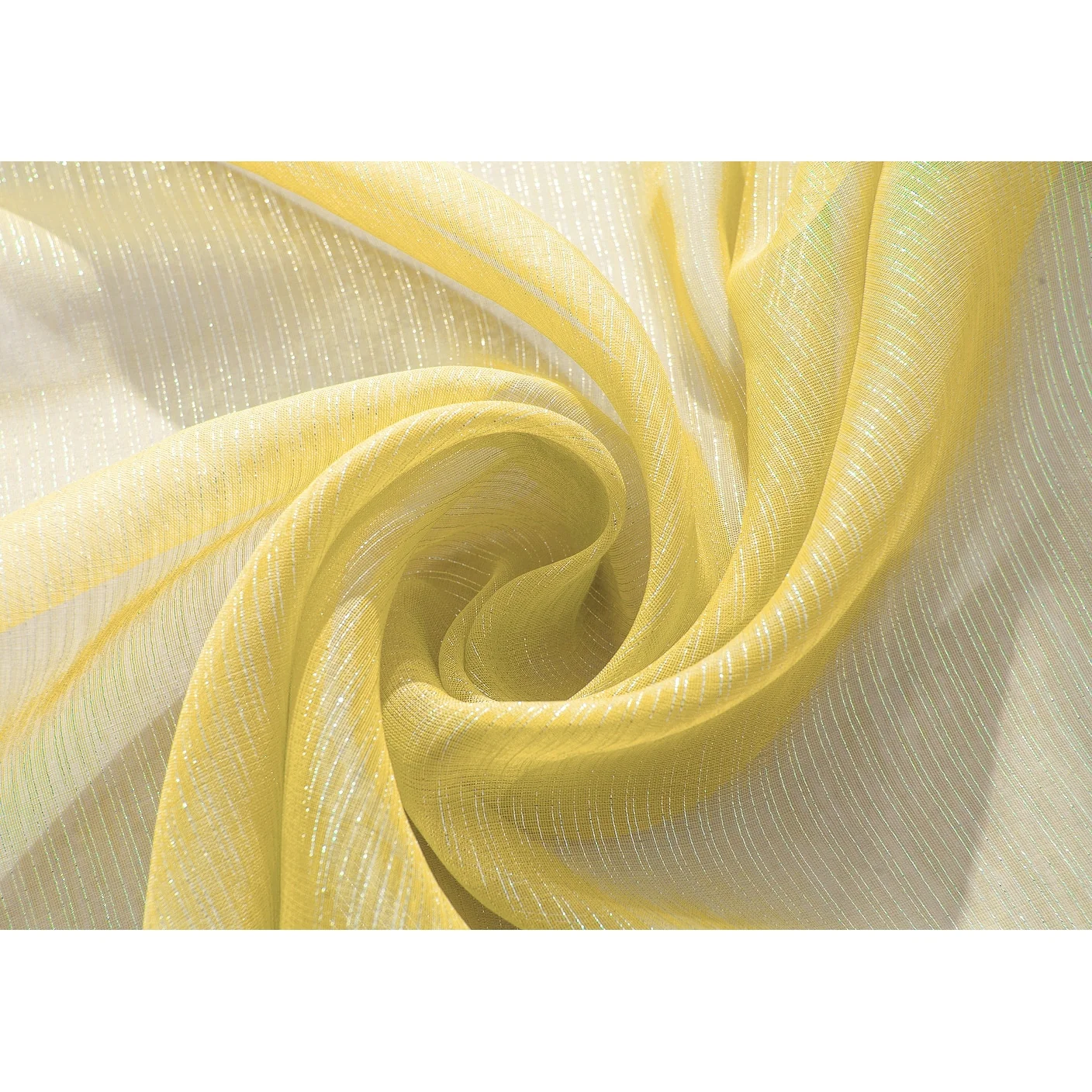Lonnie Metallic Stripe Sheer Window Curtain Panel 90 inch