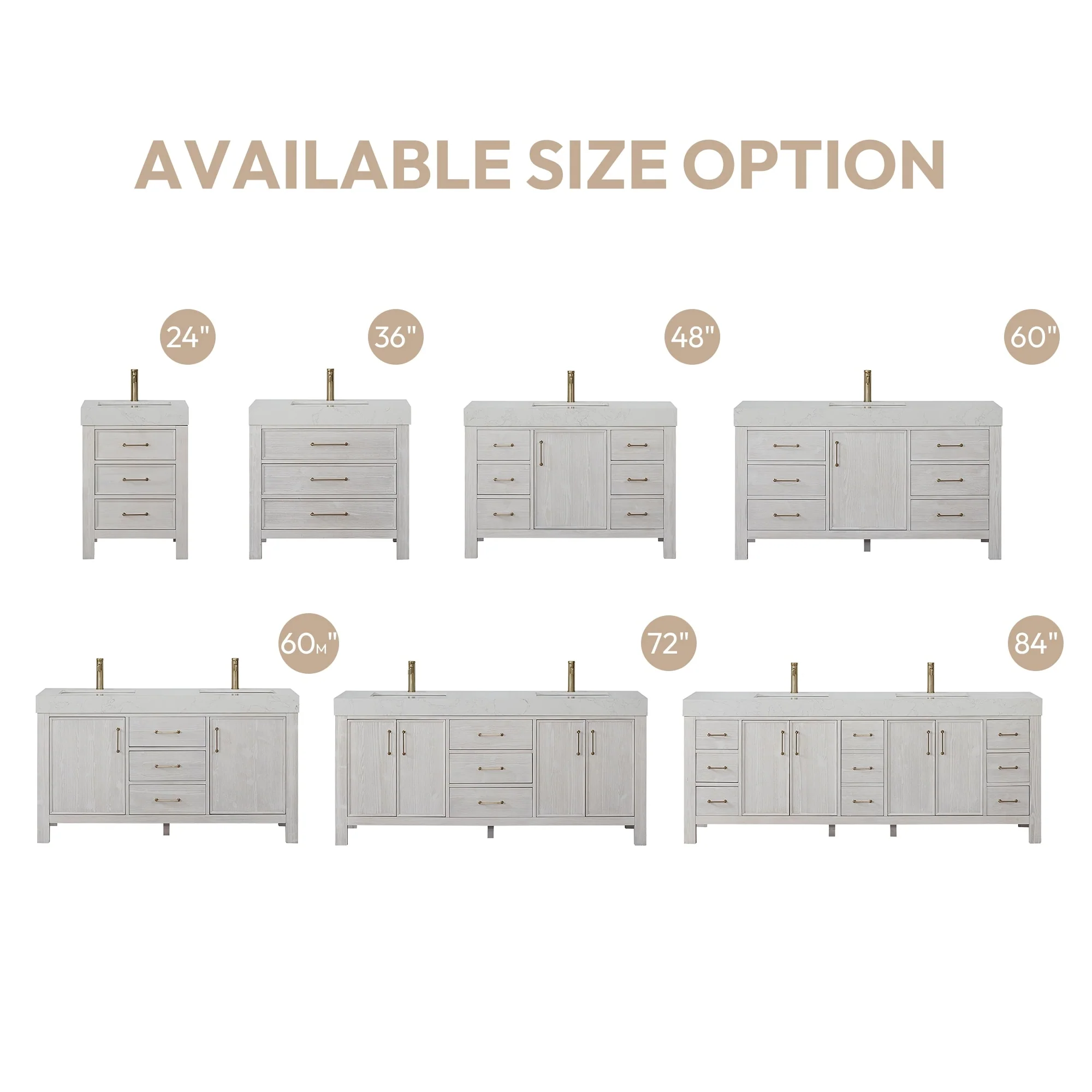 Leon 24 in. Single Bathroom Vanity with Composite Stone Top