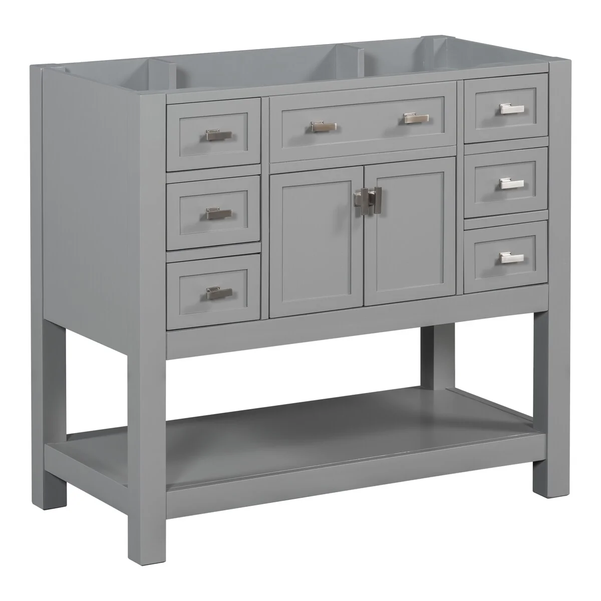 36'' Bathroom Vanity Modern Bathroom Storage Cabinet with 6 Drawers