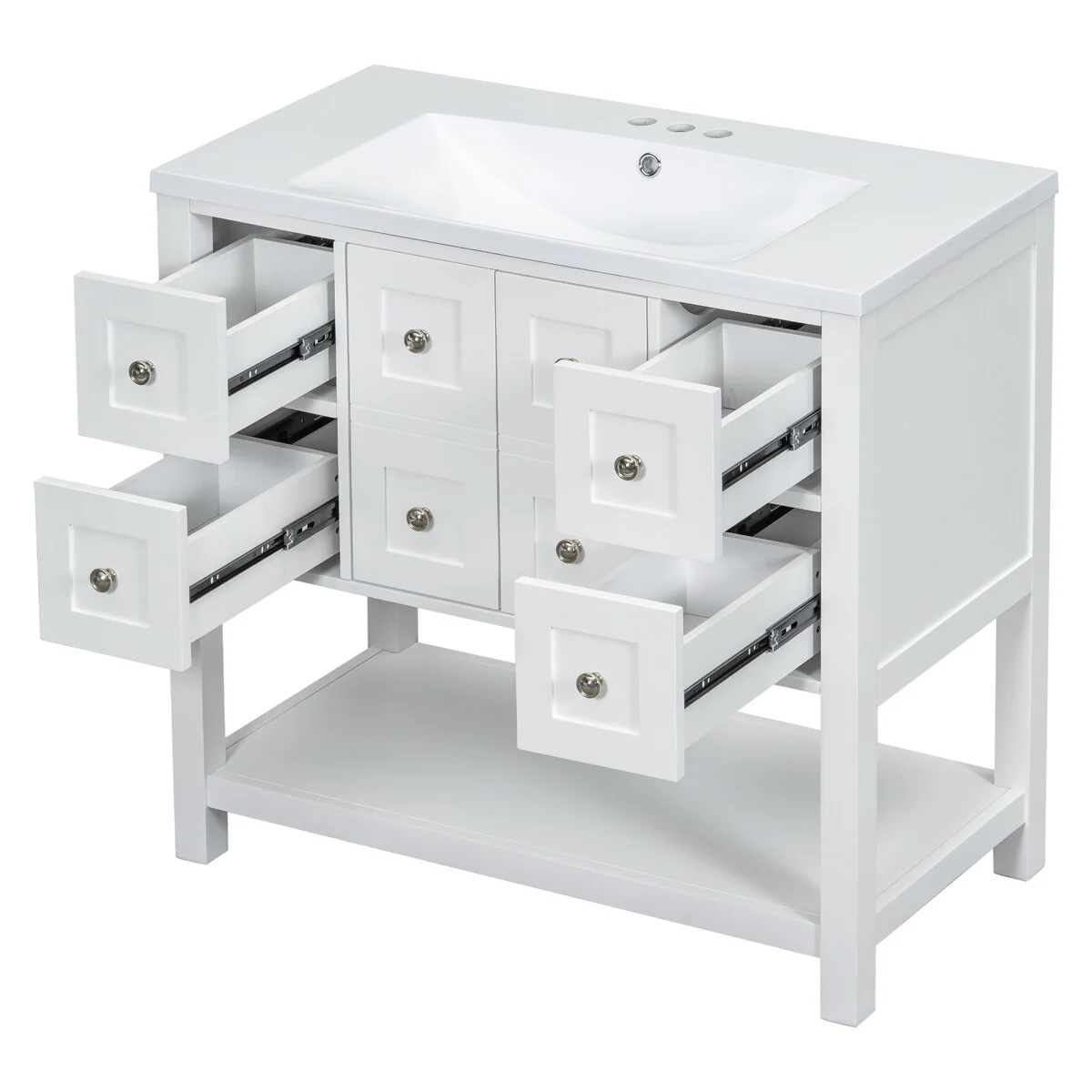 Free Standing Vanity with Solid Wood Frame