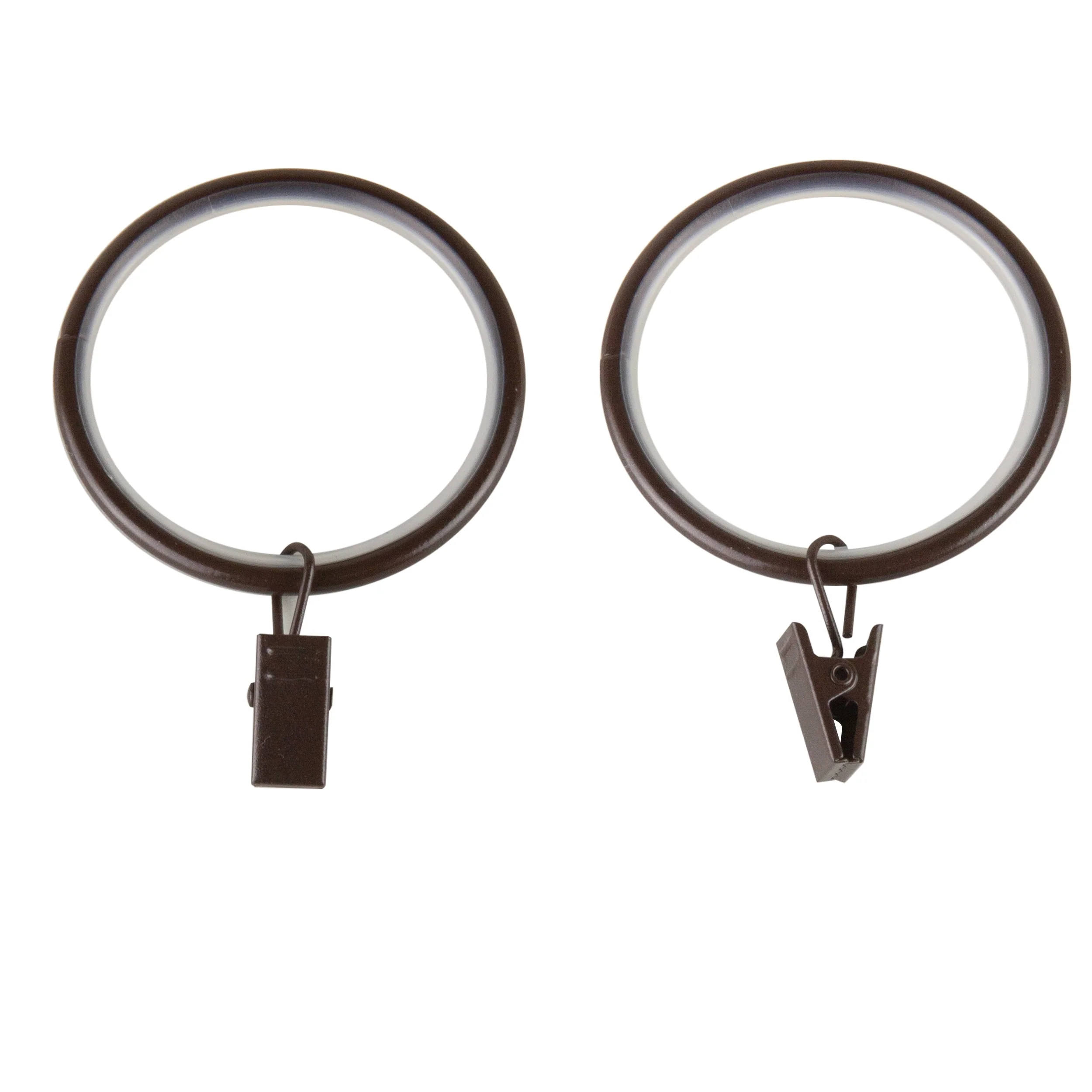 InStyleDesign 1-7/8 inch Noise-Canceling Curtain Rings w/Clip (Set of 10)