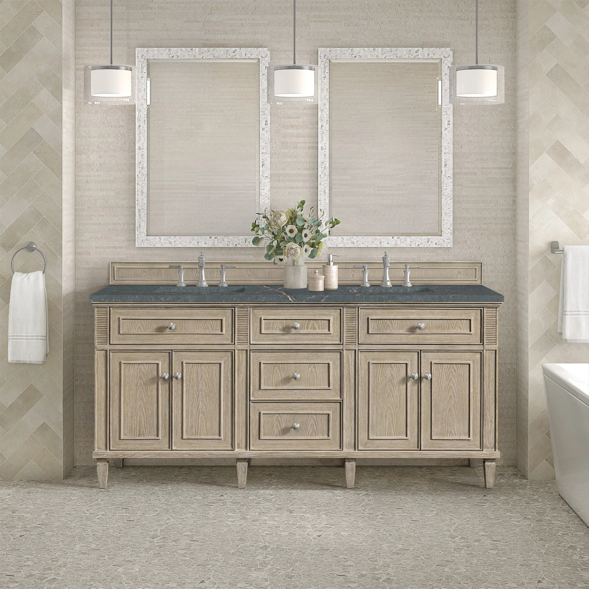 James Martin Vanities 424-V72-3PBL Lorelai 72