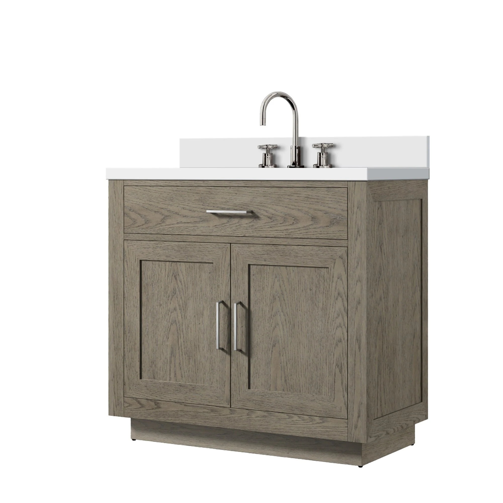 Abbey Bath Vanity with Cultured Marble Top, Sink and Faucet